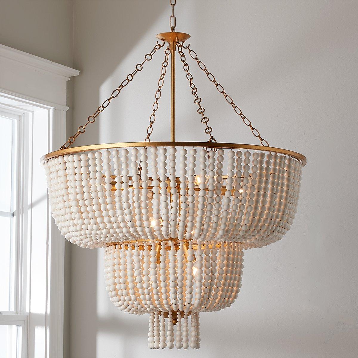 Freyza | Opal Postmodern Luxury Wood Opal Chandelier – Modern Dining Room Living Room