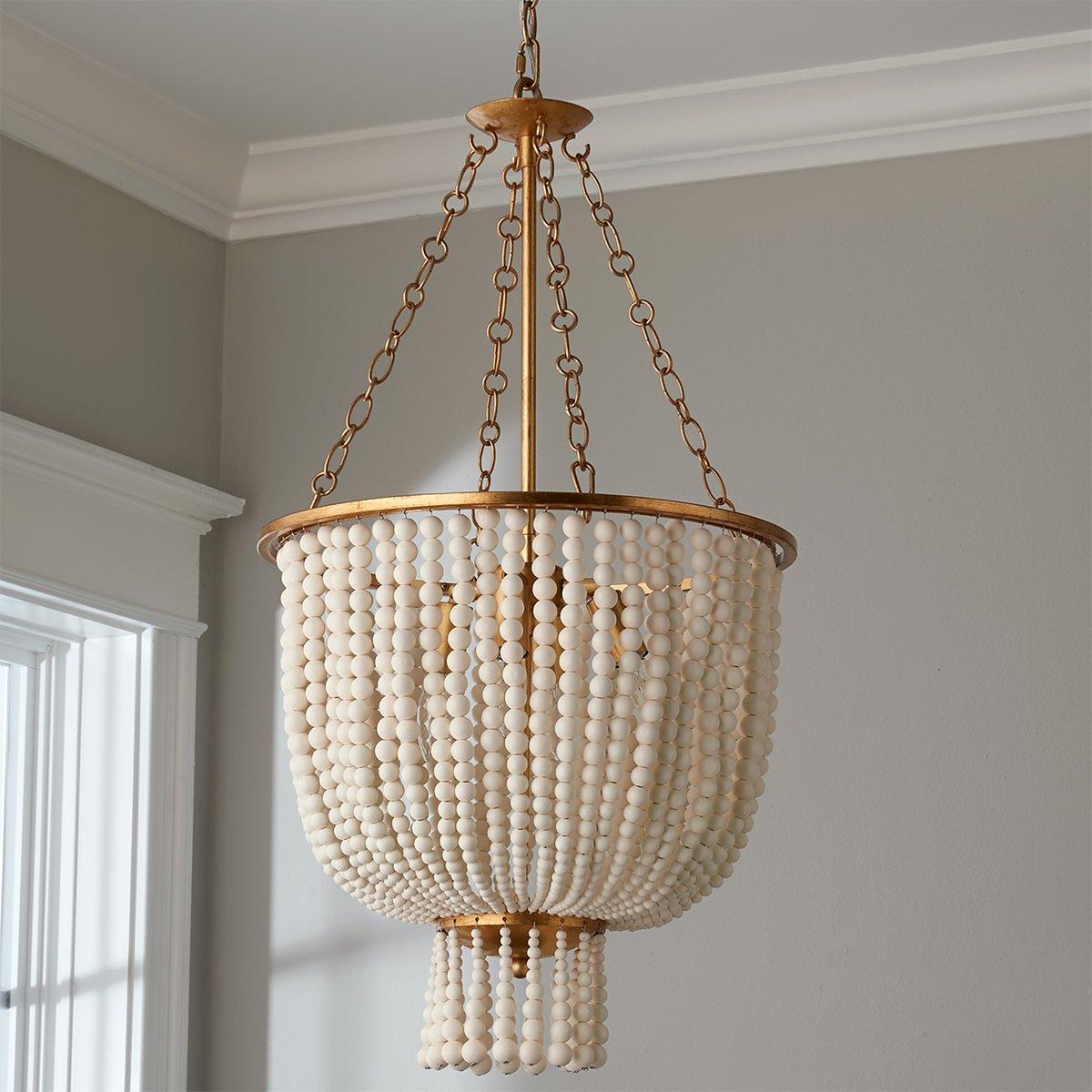 Freyza | Opal Postmodern Luxury Wood Opal Chandelier – Modern Dining Room Living Room