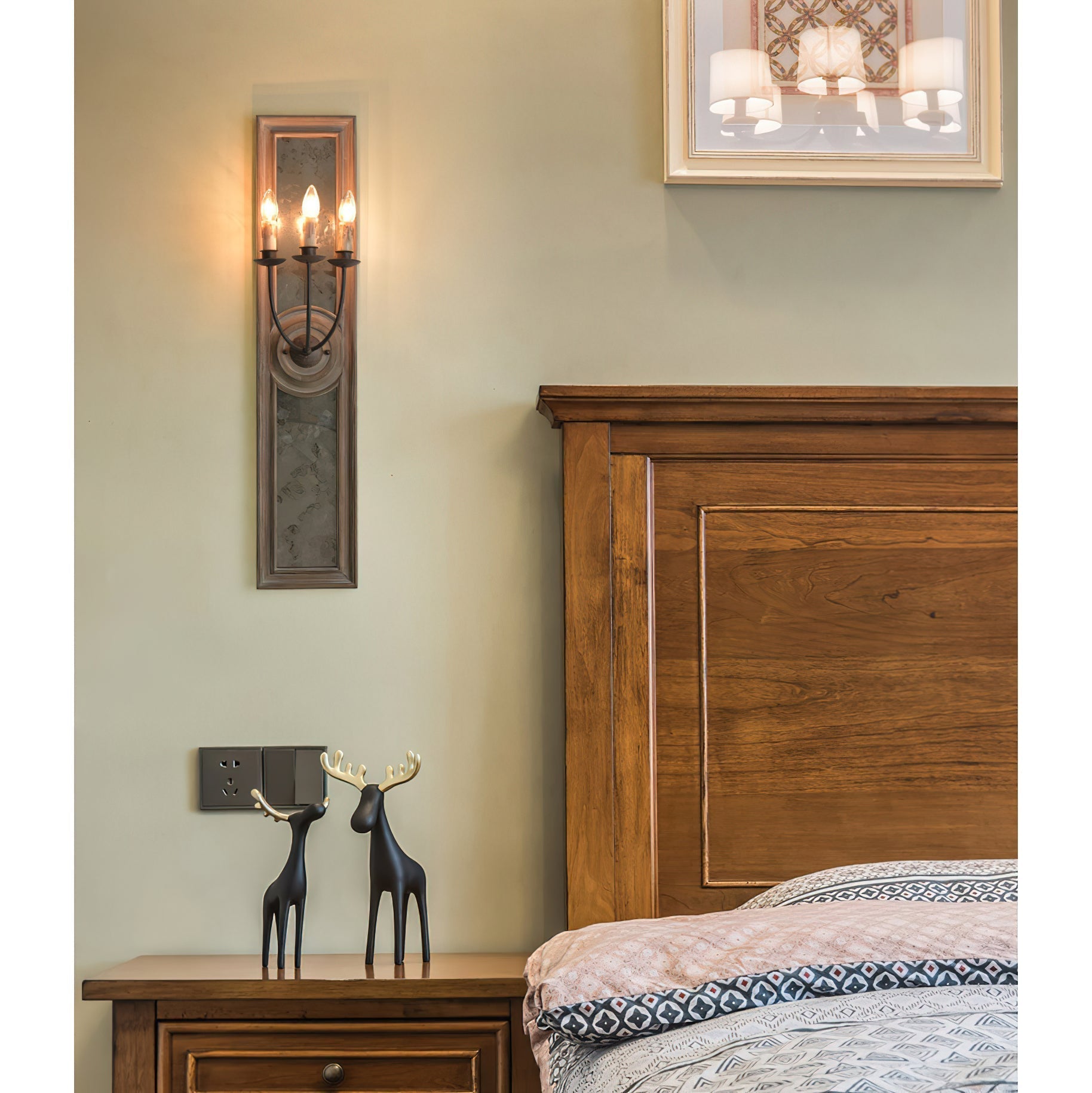 Freyza | Phasis 3-Light Mirrored 3-Light Wall Light – Vintage Bedroom Hallway