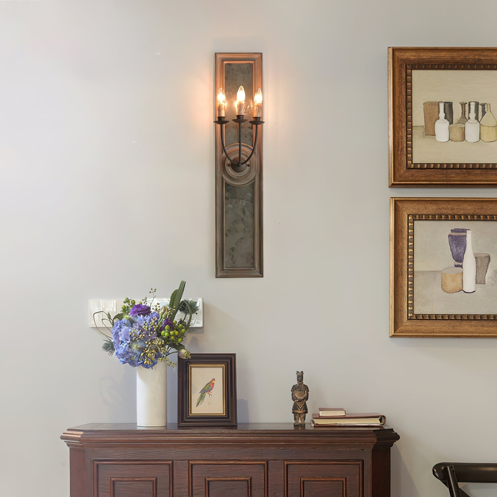 Freyza | Phasis 3-Light Mirrored 3-Light Wall Light – Vintage Bedroom Hallway