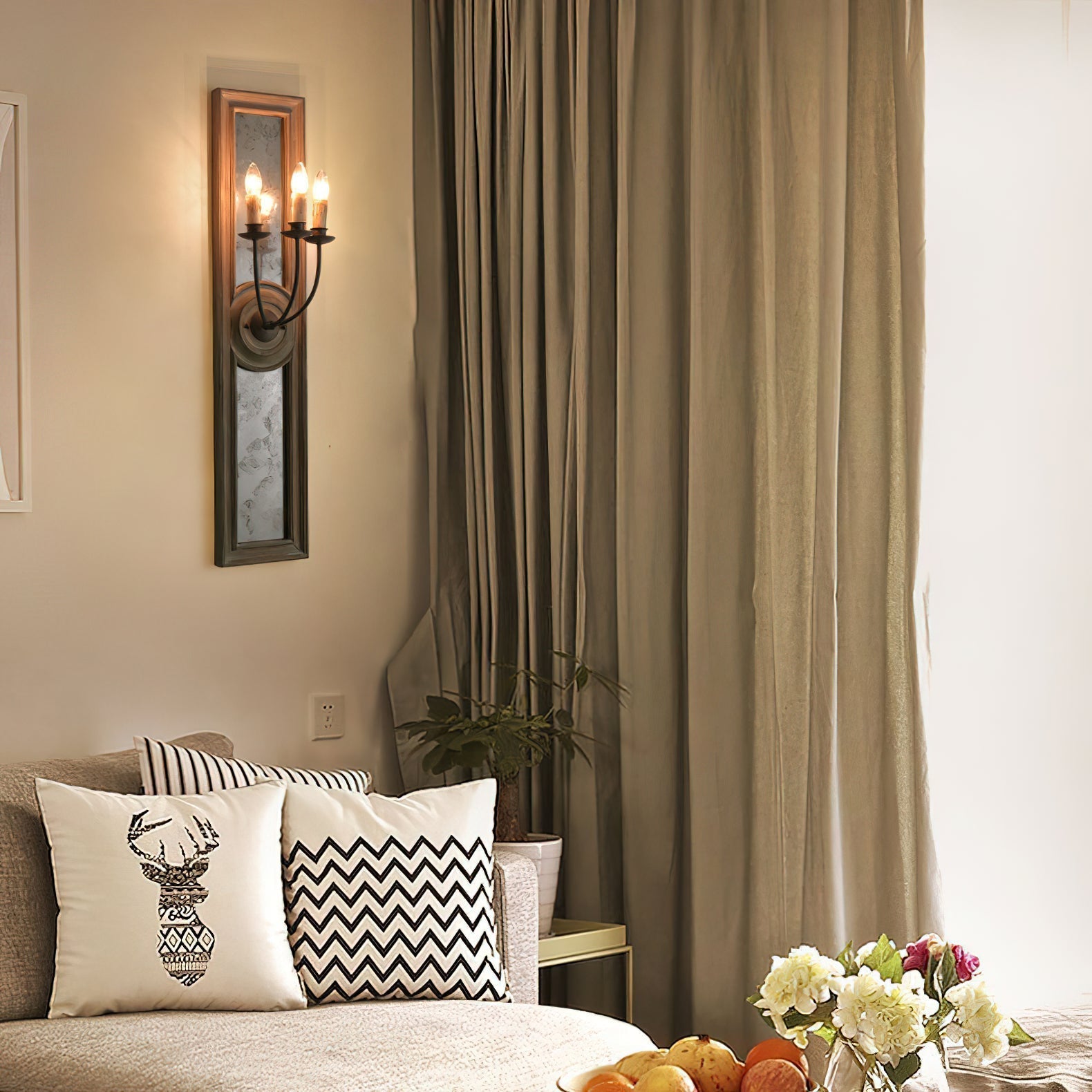 Freyza | Phasis 3-Light Mirrored 3-Light Wall Light – Vintage Bedroom Hallway