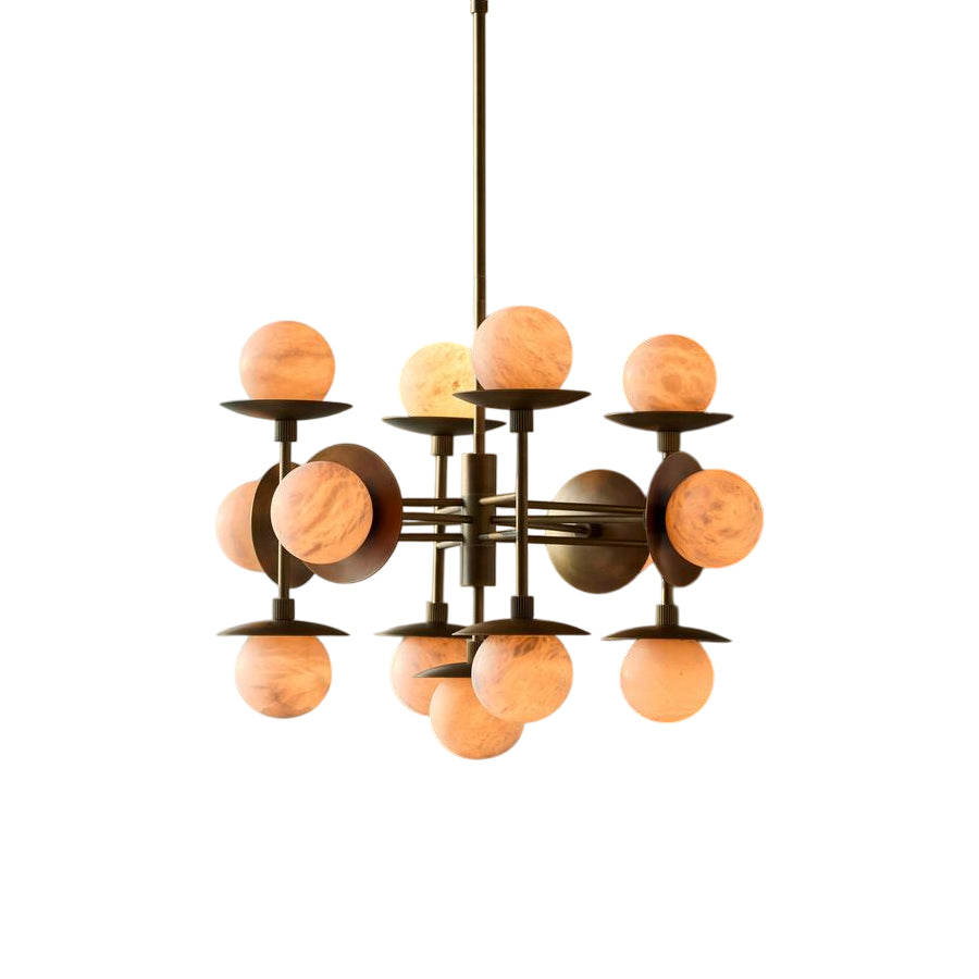 Freyza | Xenon Vintage Industrial Brass Chandelier – Industrial Dining Room Living Room