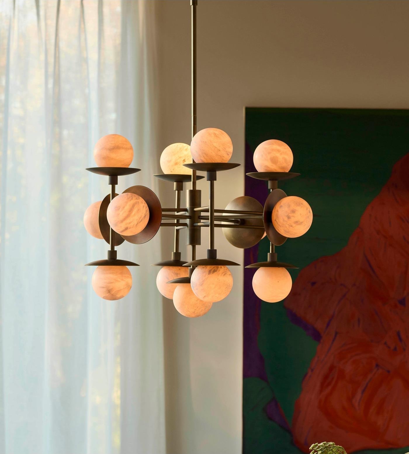 Freyza | Xenon Vintage Industrial Brass Chandelier – Industrial Dining Room Living Room