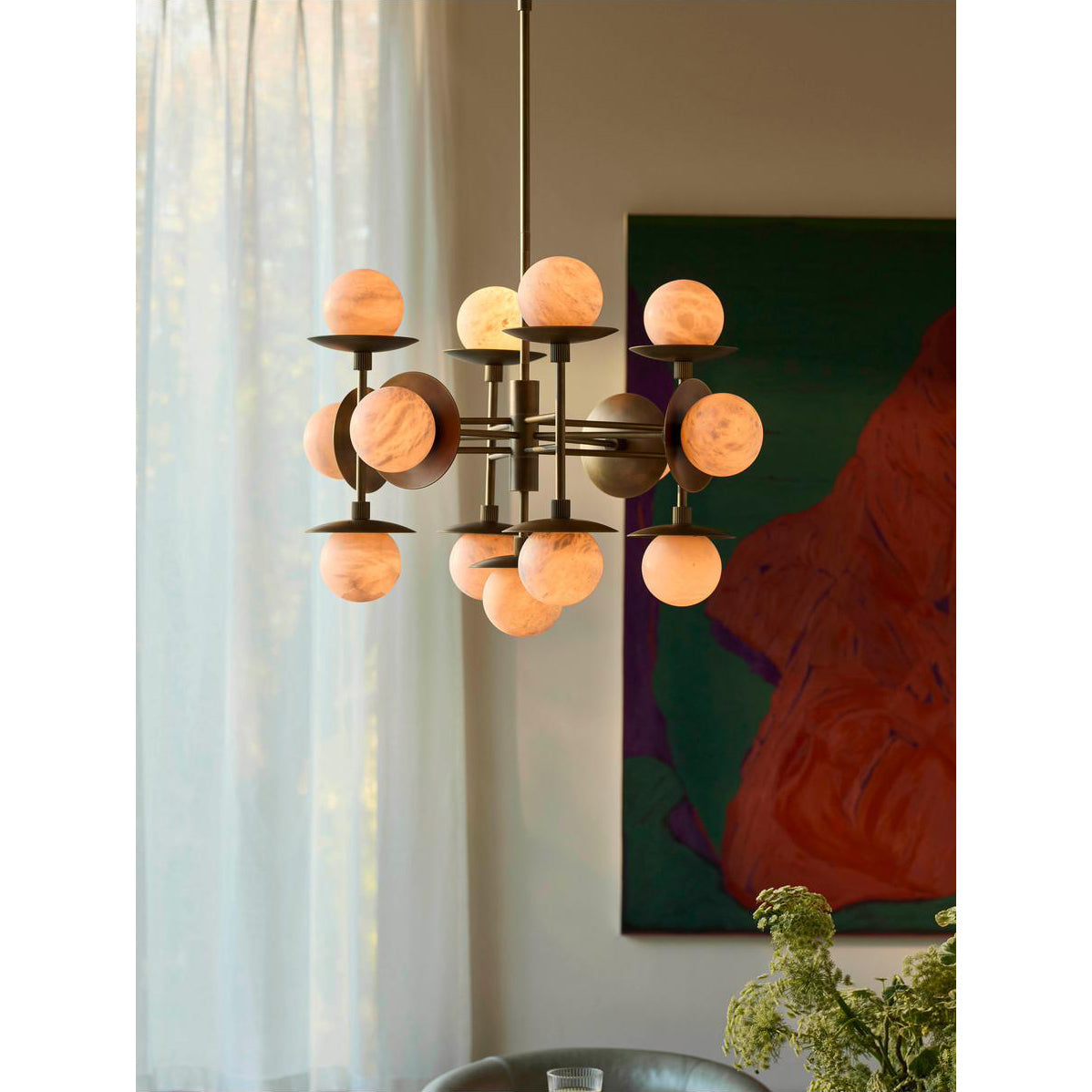 Freyza | Xenon Vintage Industrial Brass Chandelier – Industrial Dining Room Living Room