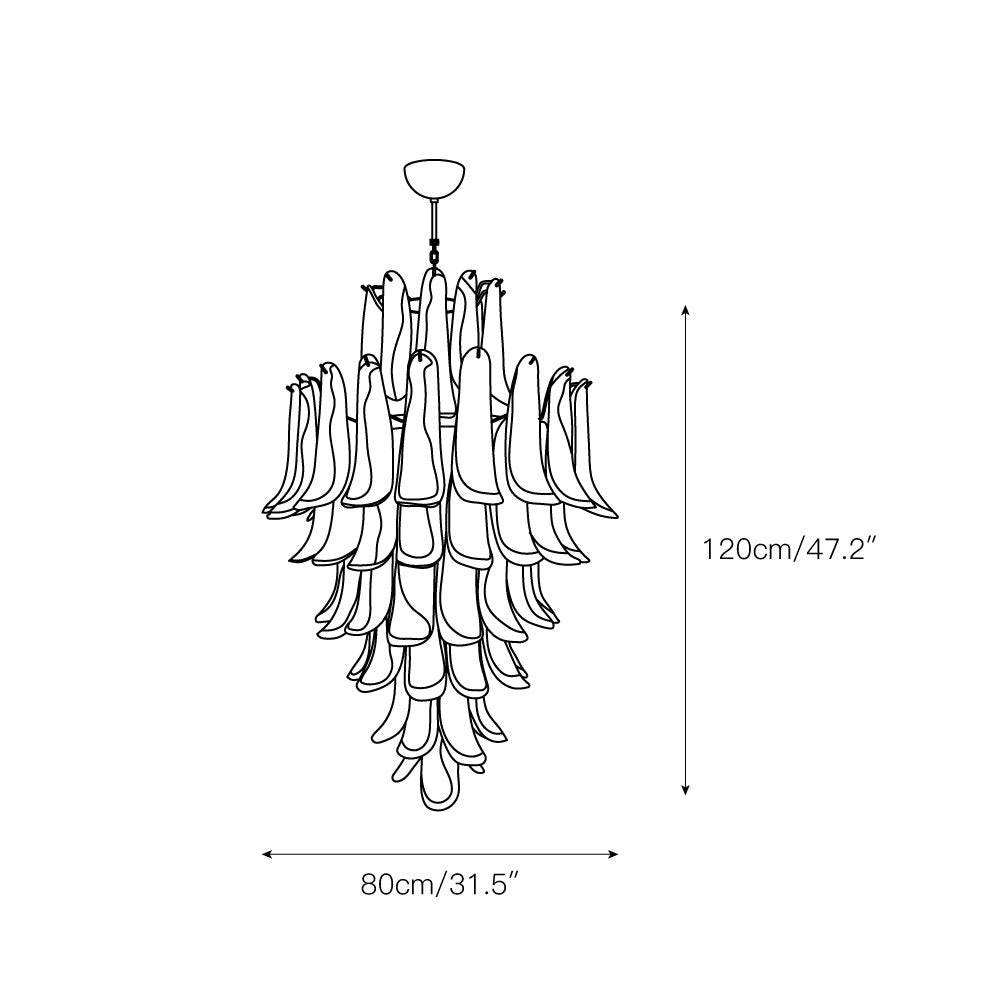 Freyza | Zinc Luxury Murano Glass Chandelier – Dining Room Living Room