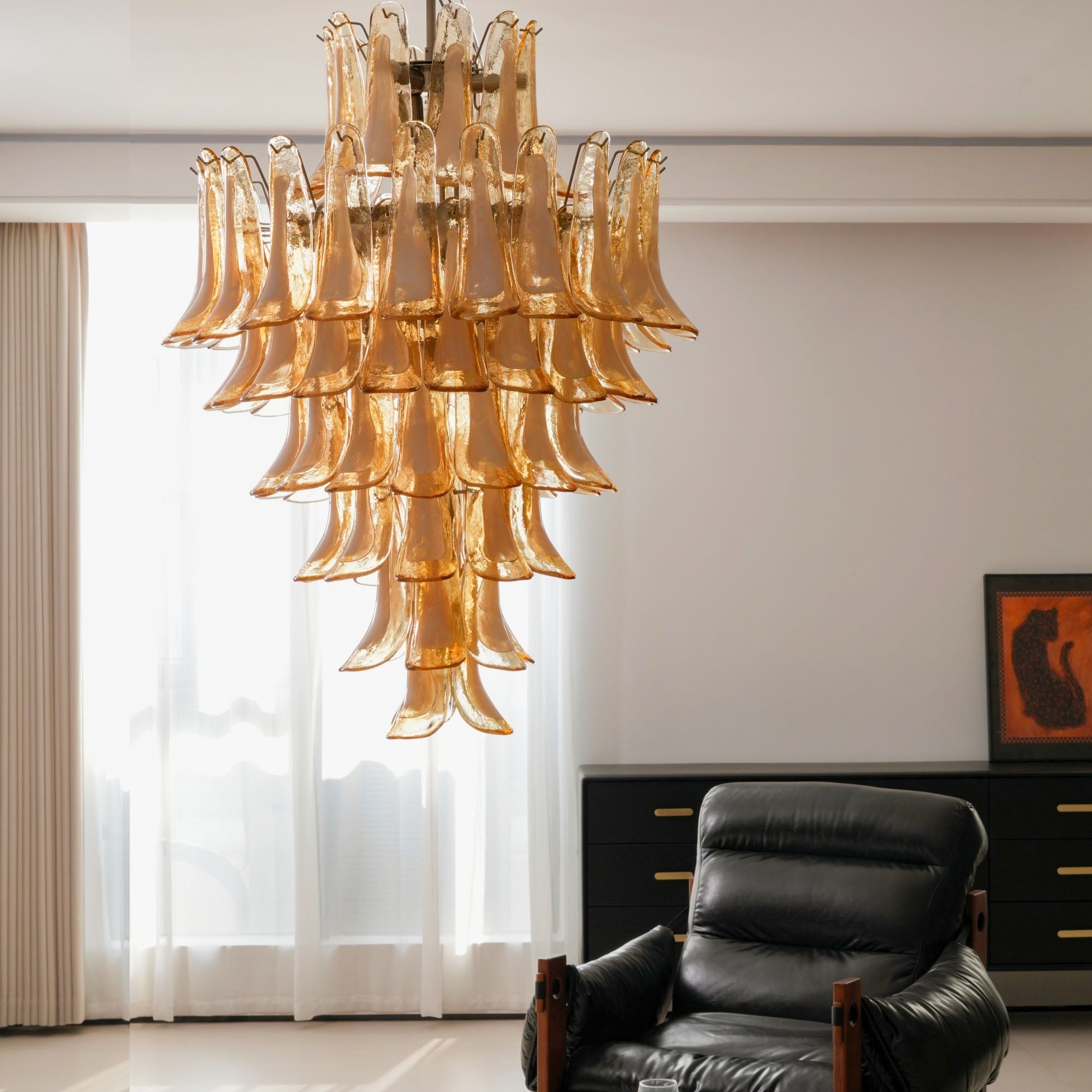 Freyza | Zinc Luxury Murano Glass Chandelier – Dining Room Living Room