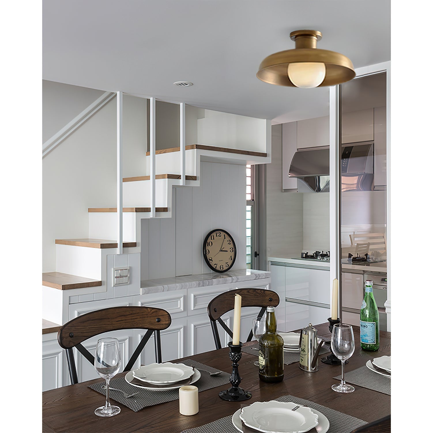 Freyza | Luminaire plafonnier semi-vitré Quasar Glass – Chambre, salon