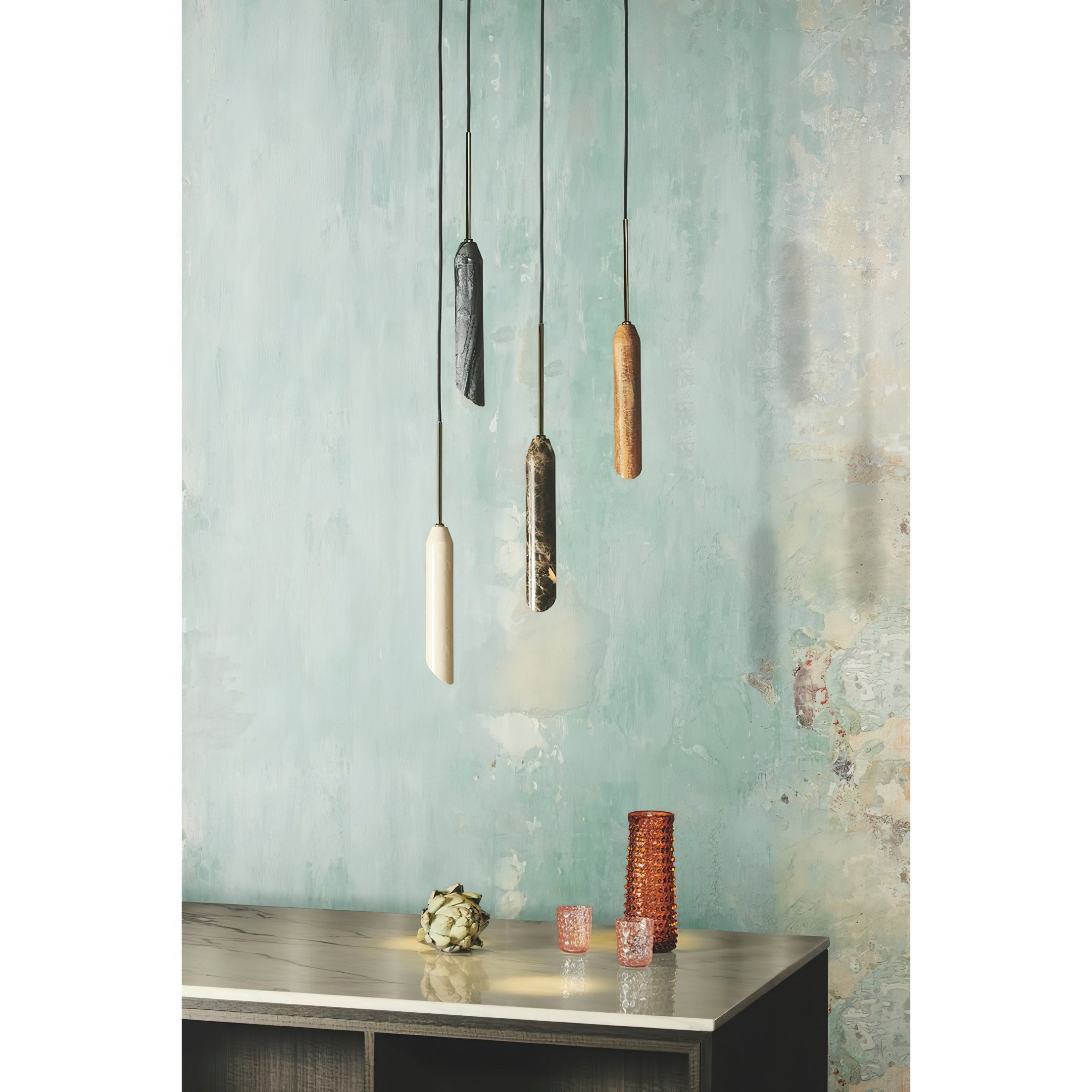 Freyza | Arise Marble Travertine Marble Pendant Light – Kitchen Dining Room