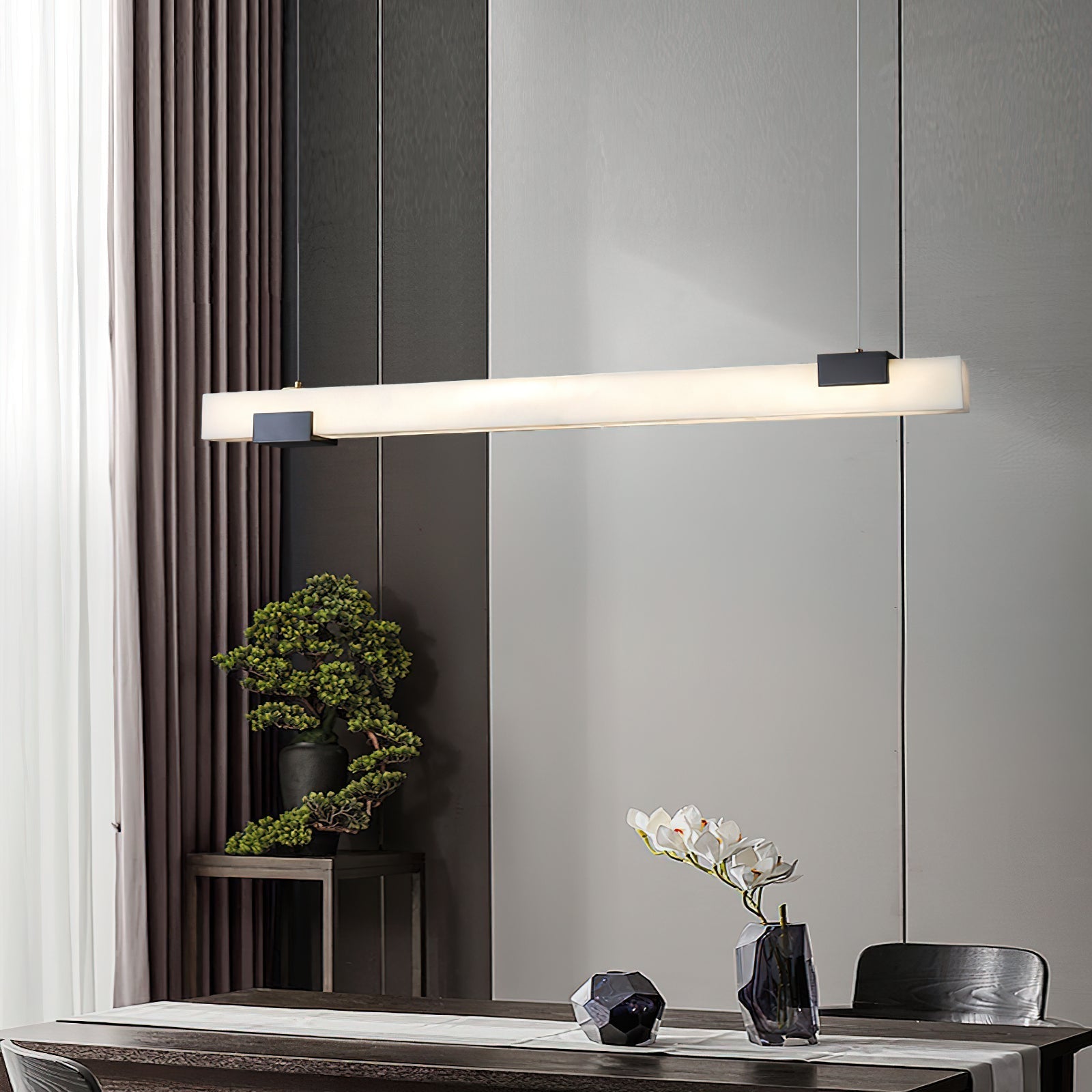 Freyza | Avert Messing-Alabaster-Messing-Pendelleuchte – Küche Esszimmer