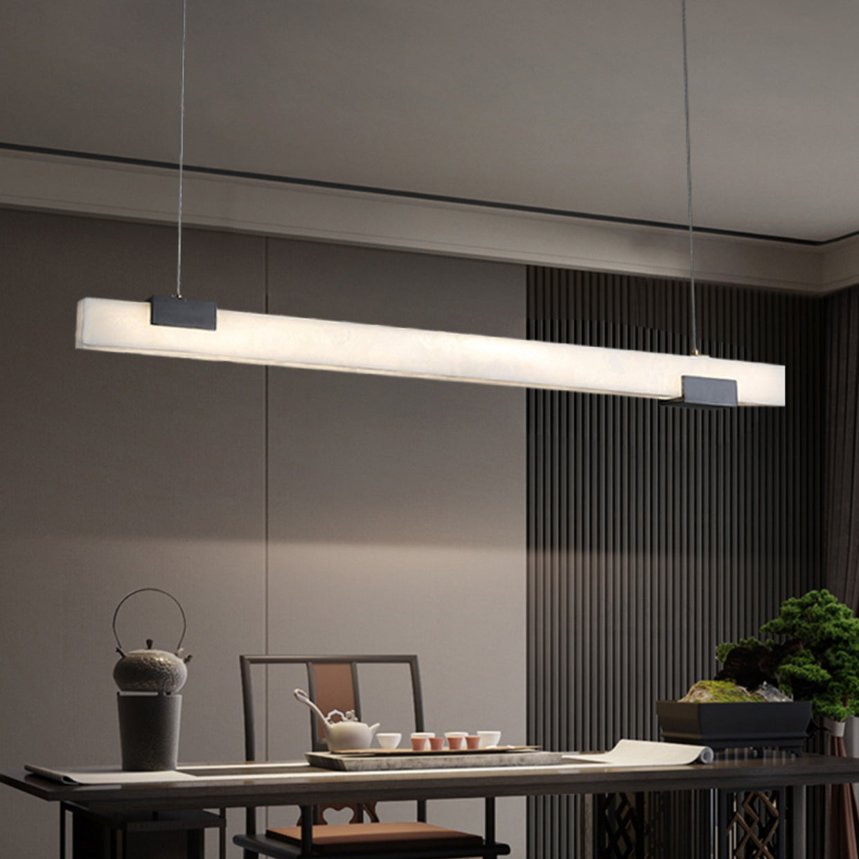 Freyza | Avert Messing-Alabaster-Messing-Pendelleuchte – Küche Esszimmer