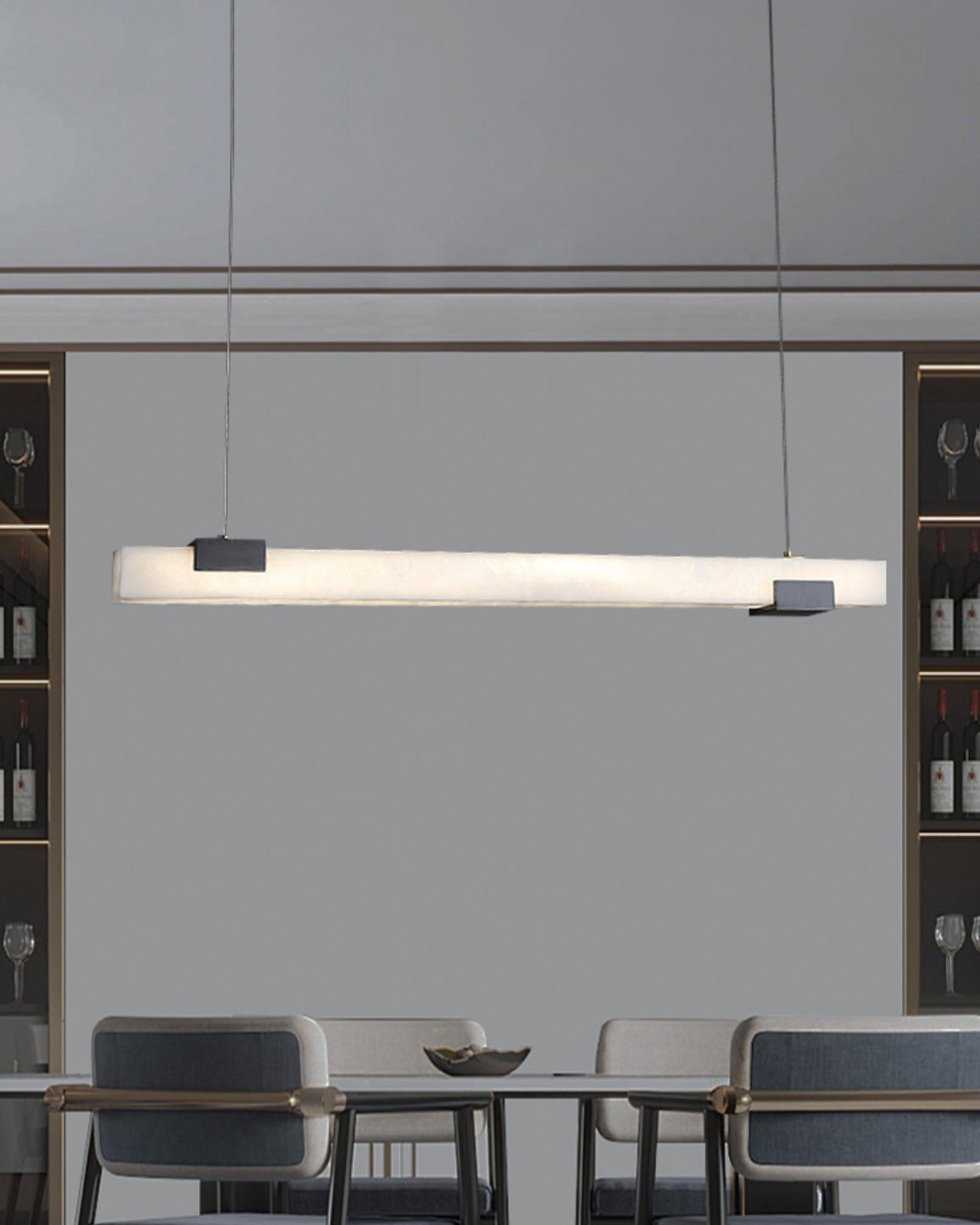Freyza | Avert Messing-Alabaster-Messing-Pendelleuchte – Küche Esszimmer