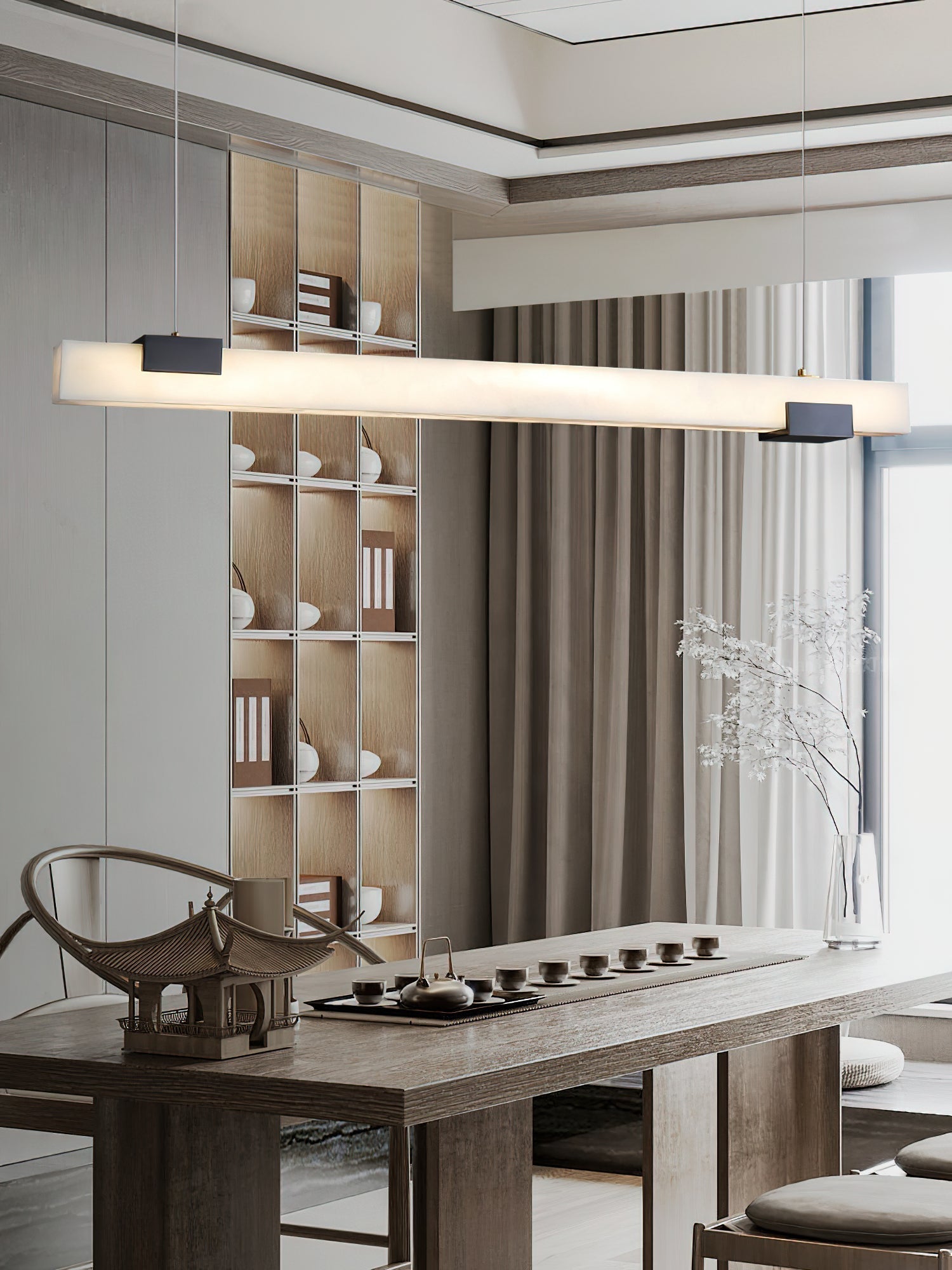Freyza | Avert Messing-Alabaster-Messing-Pendelleuchte – Küche Esszimmer