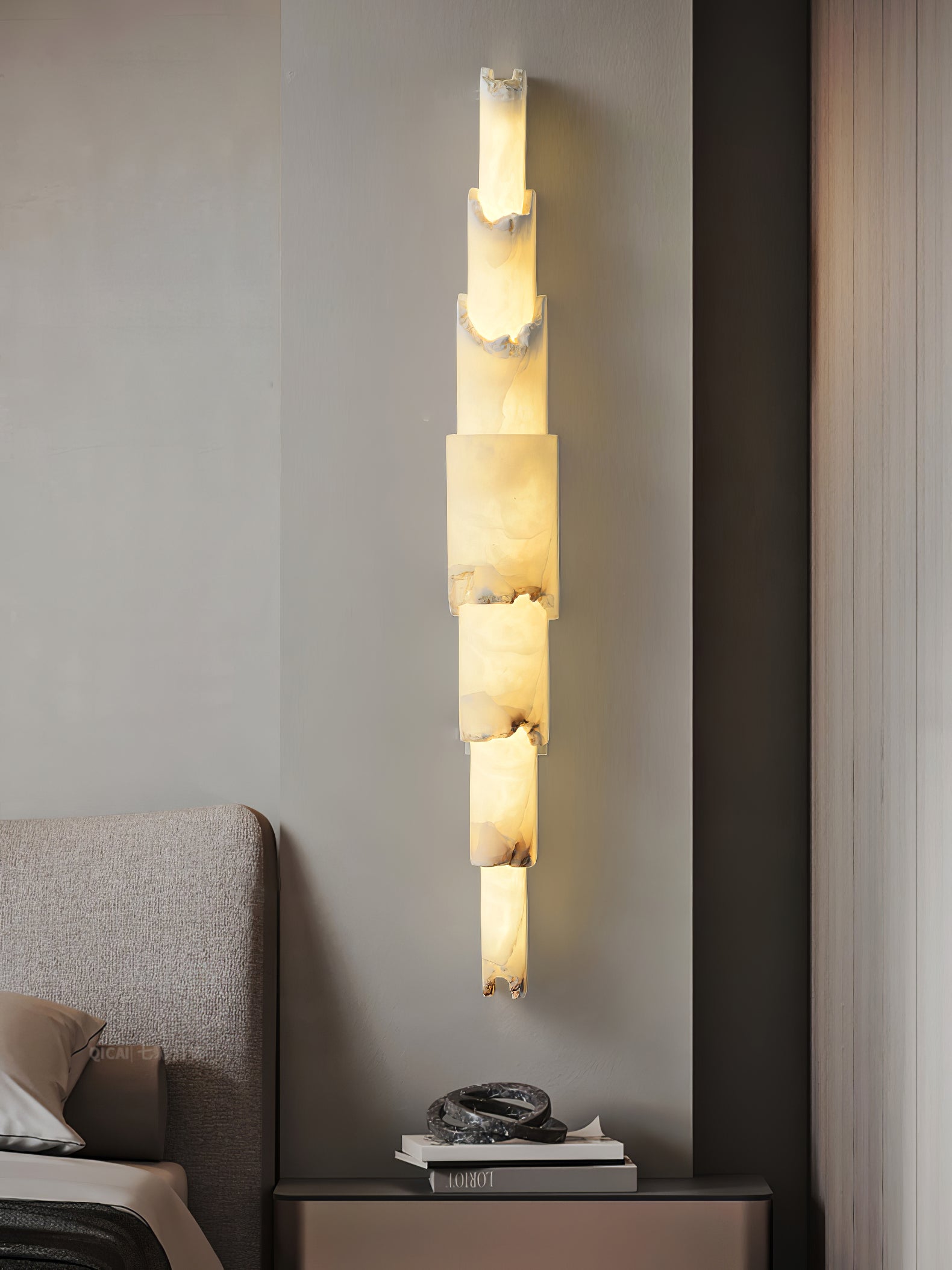 Freyza | Elara mehrschichtige Alabaster-Wandleuchte mit mehreren Lichtquellen – Schlafzimmer, Flur