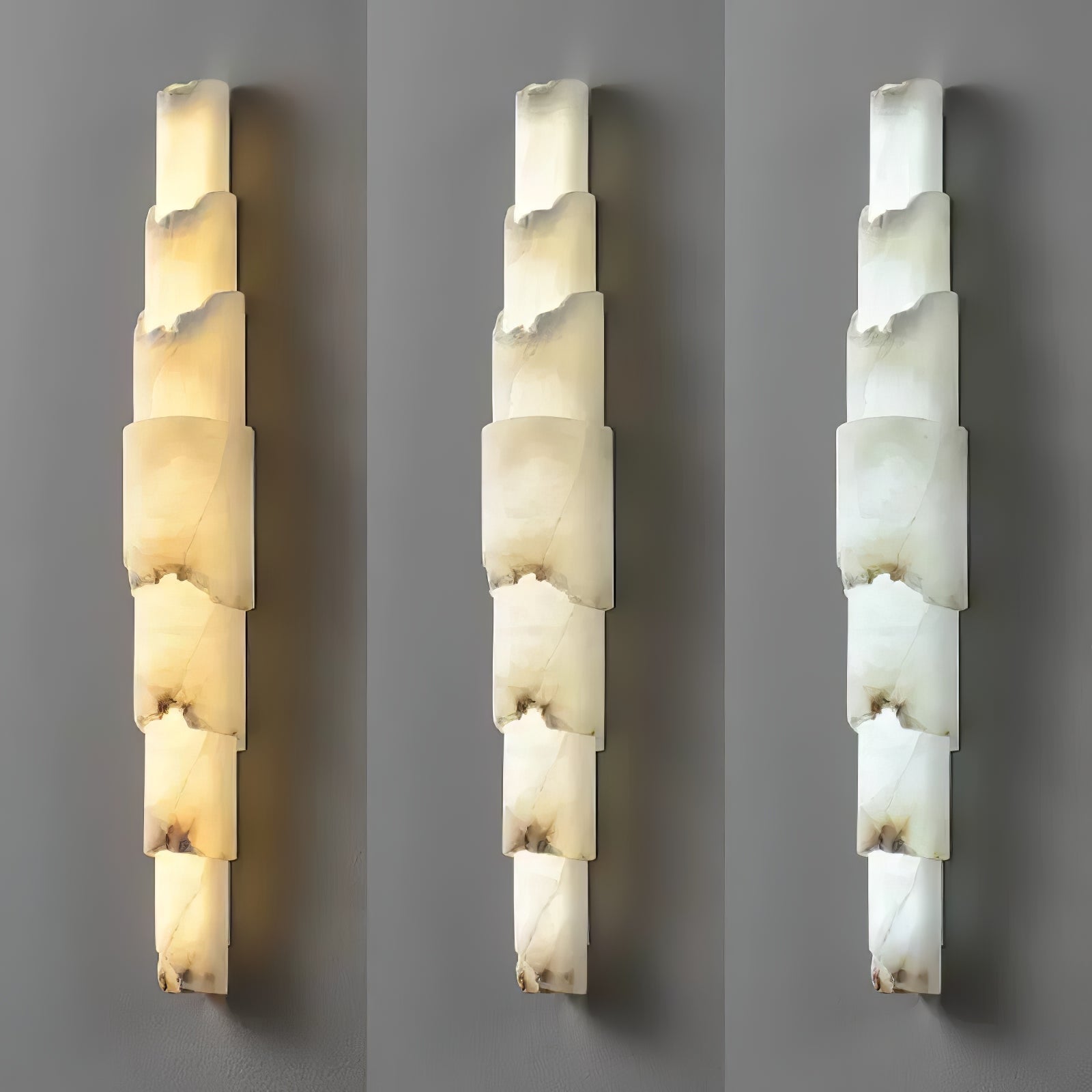 Freyza | Elara mehrschichtige Alabaster-Wandleuchte mit mehreren Lichtquellen – Schlafzimmer, Flur