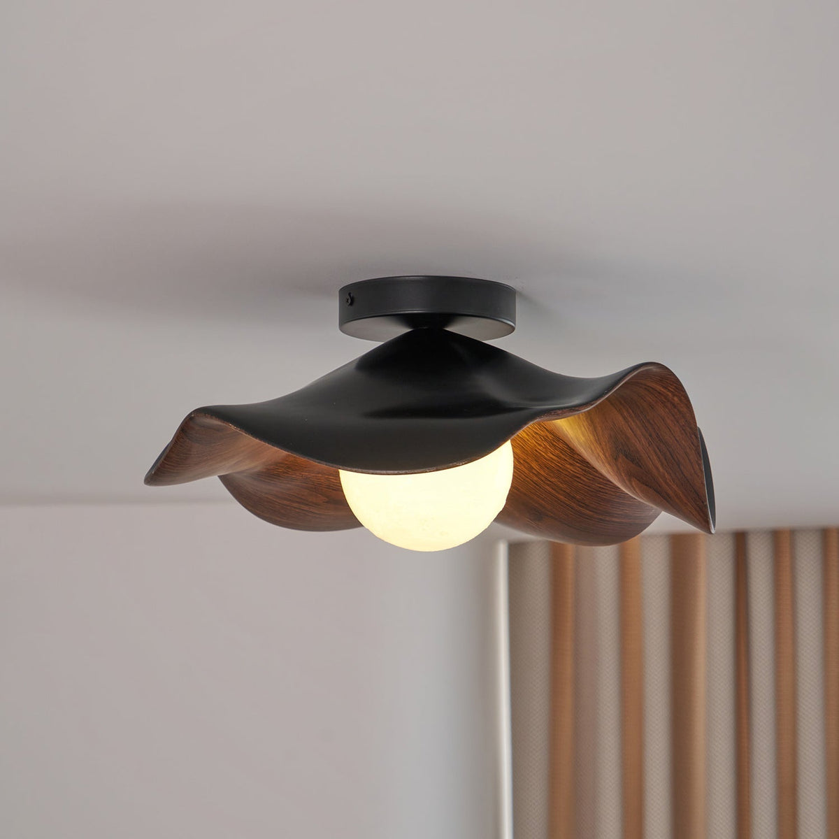 Freyza | Black White Flush Mount Ceiling Light – Bedroom Hallway Kitchen