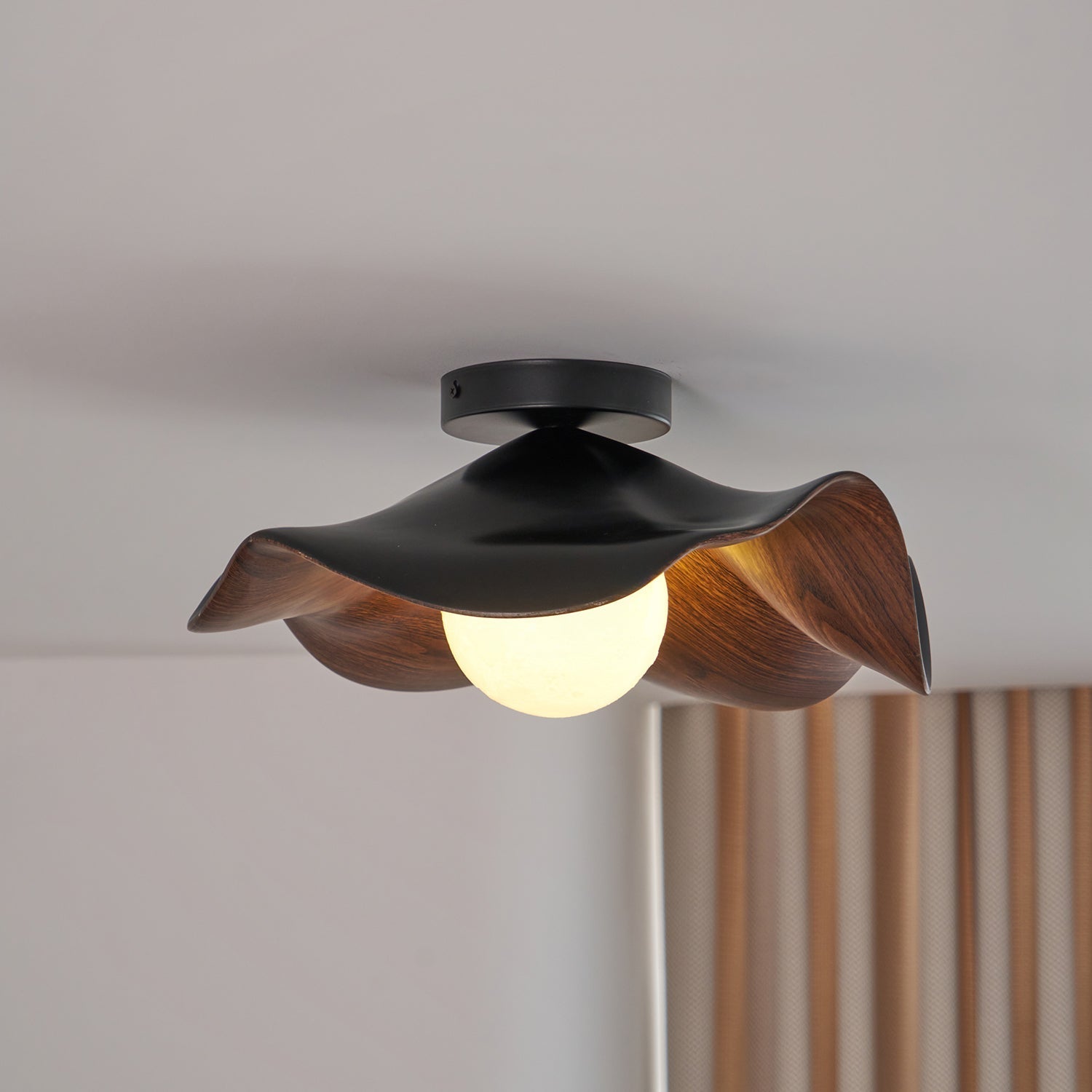 Freyza | Black White Flush Mount Ceiling Light – Bedroom Hallway Kitchen
