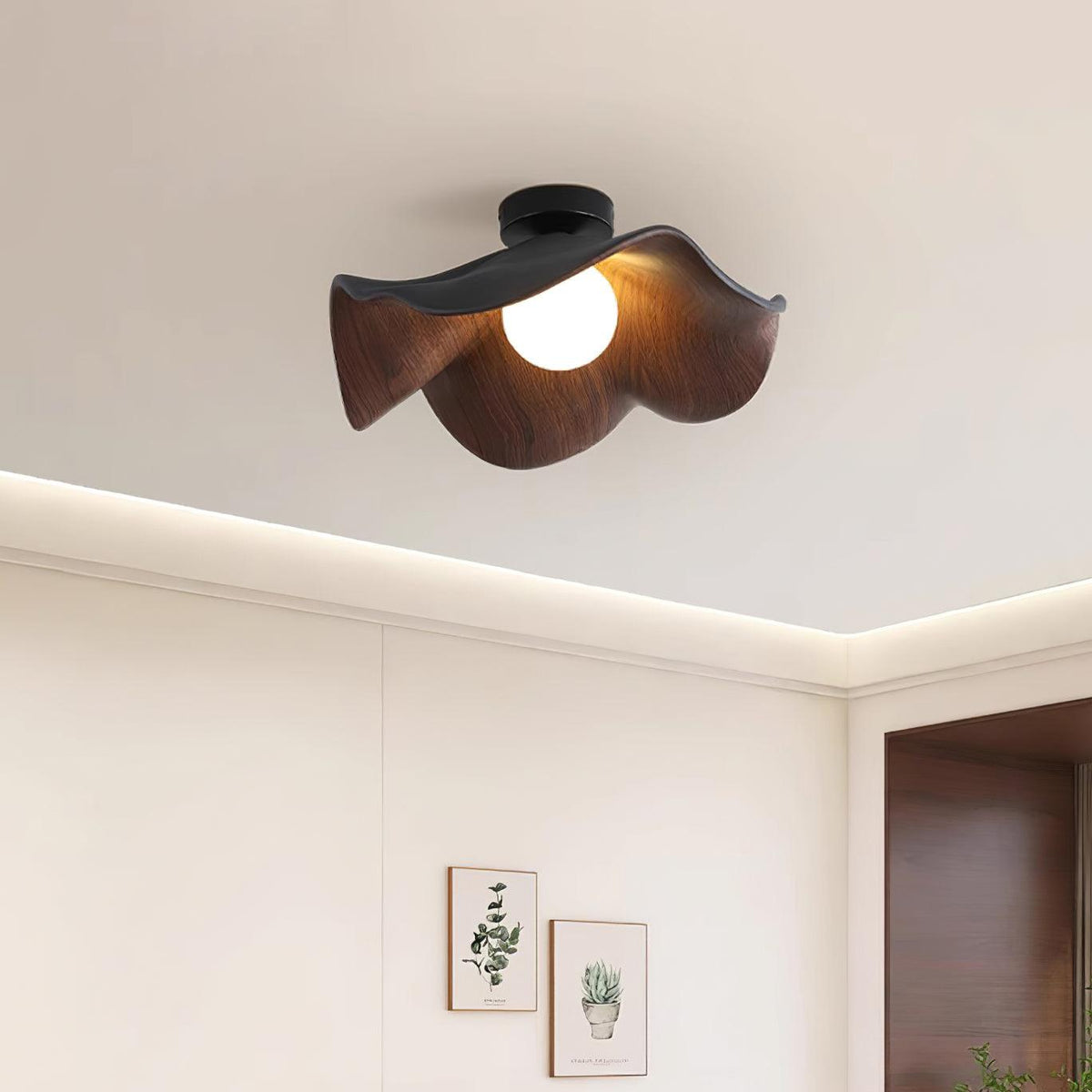 Freyza | Black White Flush Mount Ceiling Light – Bedroom Hallway Kitchen