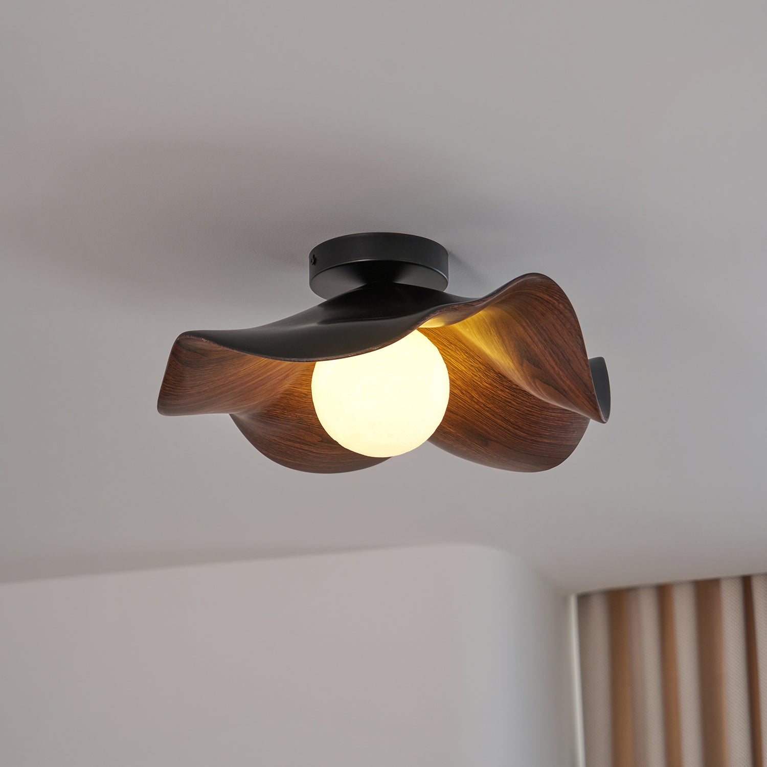 Freyza | Black White Flush Mount Ceiling Light – Bedroom Hallway Kitchen