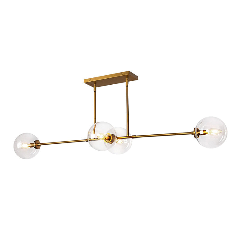 Freyza | Glint lineare Glas-Pendelleuchte im Mid-Century-Stil – Mid-Century-Küche und Esszimmer