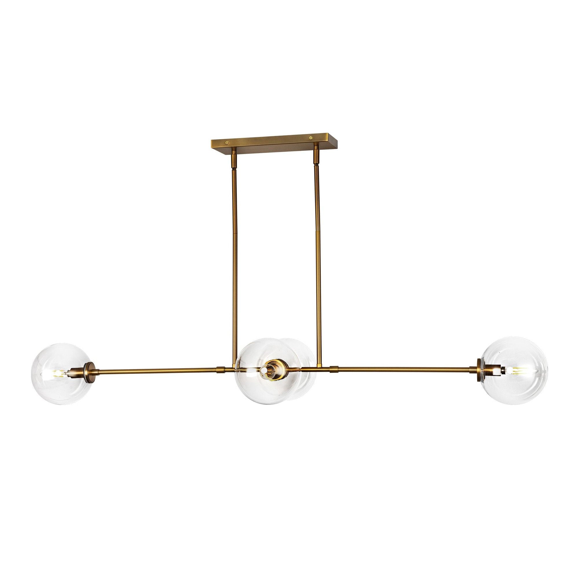 Freyza | Glint lineare Glas-Pendelleuchte im Mid-Century-Stil – Mid-Century-Küche und Esszimmer
