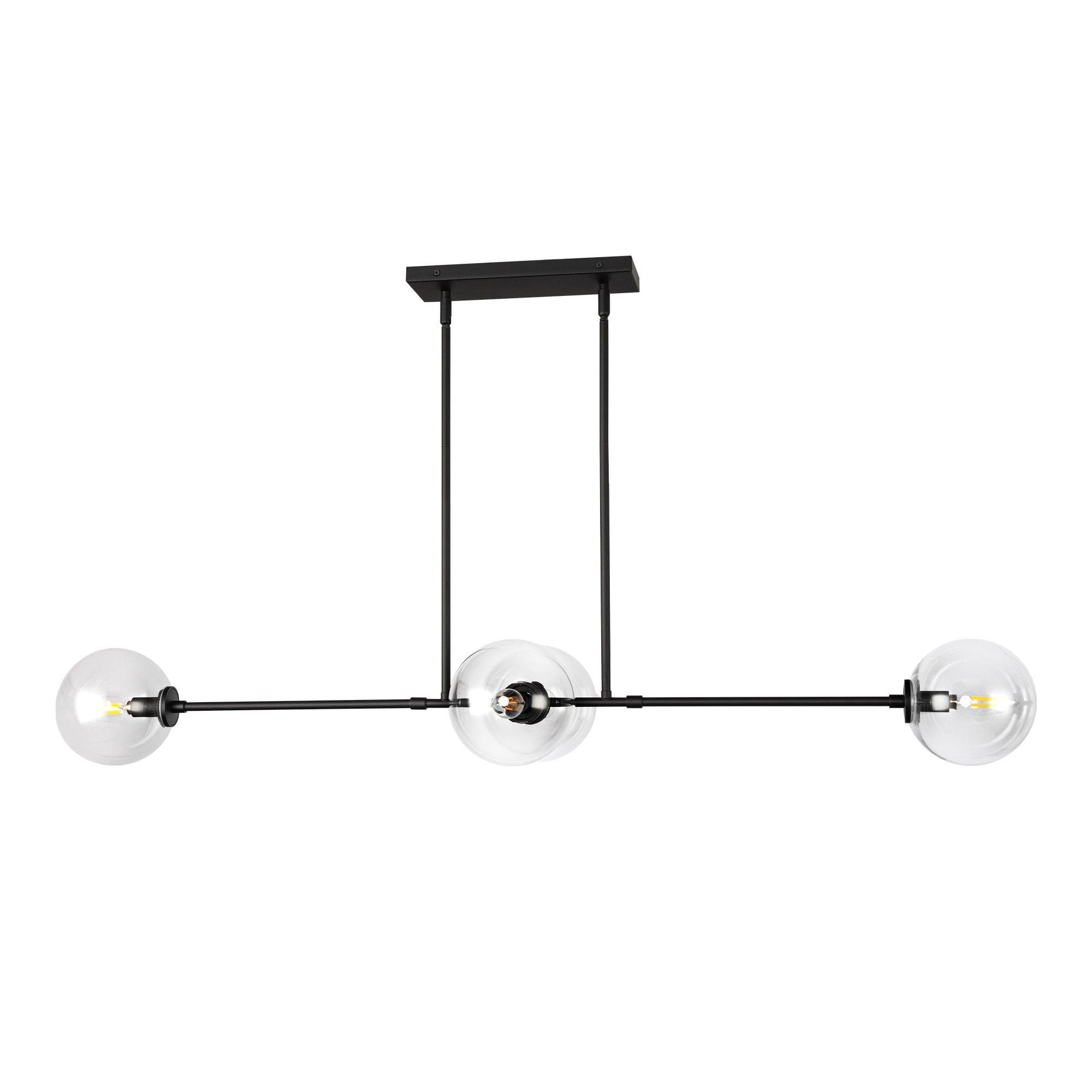 Freyza | Glint lineare Glas-Pendelleuchte im Mid-Century-Stil – Mid-Century-Küche und Esszimmer