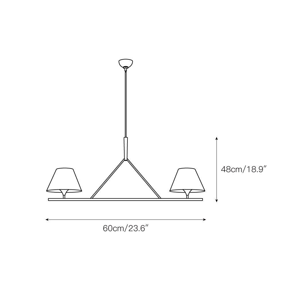 Freyza | Keen Linear Modern Brass Fabric Chandelier – Modern Dining Room Living Room