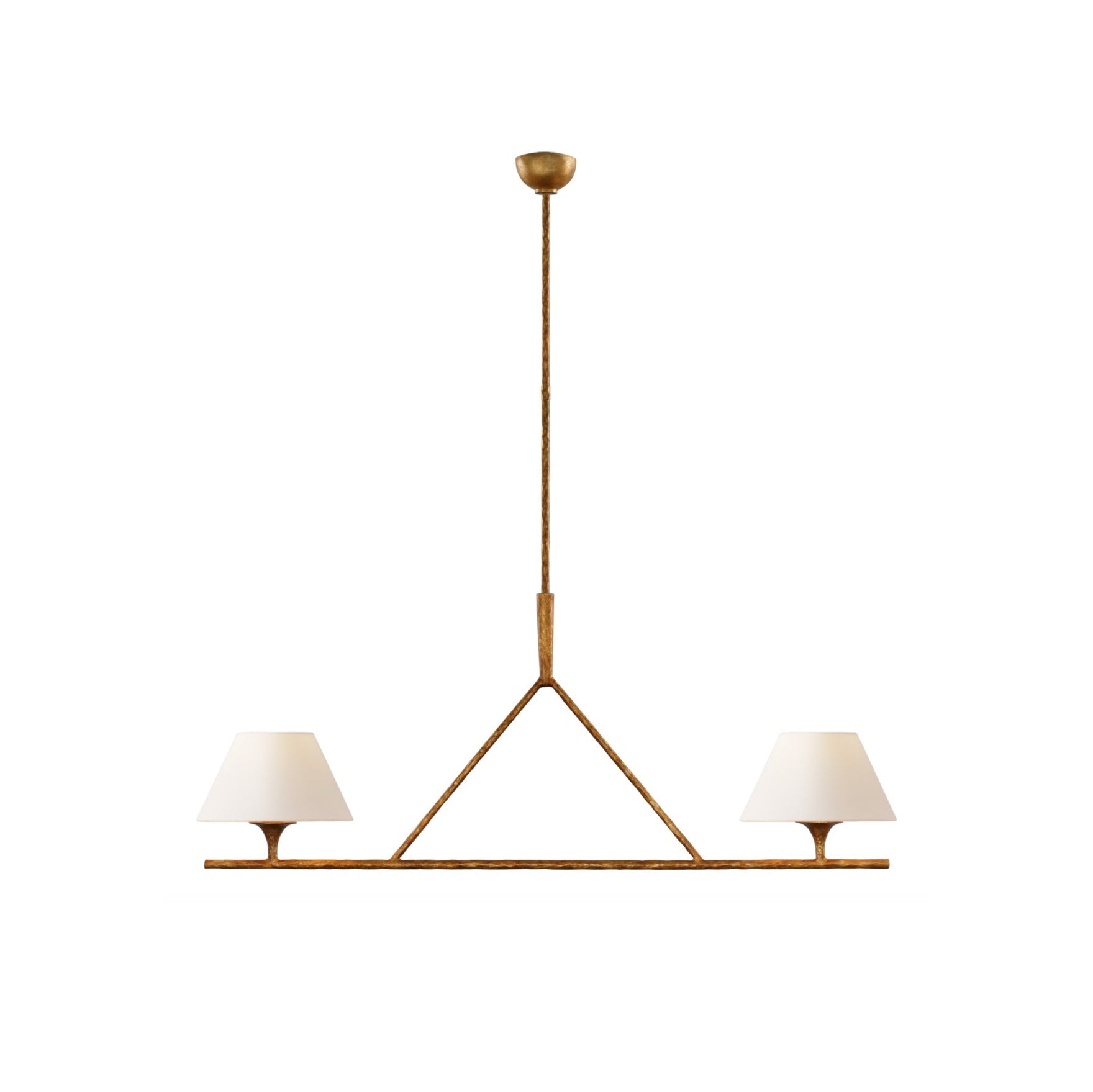 Freyza | Keen Linear Modern Brass Fabric Chandelier – Modern Dining Room Living Room