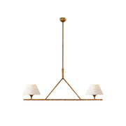 Freyza | Keen Linear Modern Brass Fabric Chandelier – Modern Dining Room Living Room