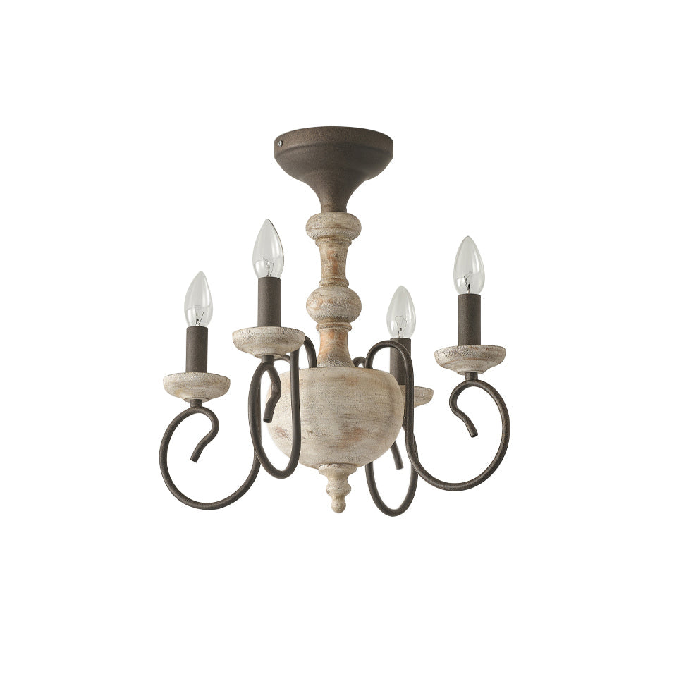 Freyza | Myst Vintage Traditional Wood Ceiling Light – Vintage Bedroom Living Room