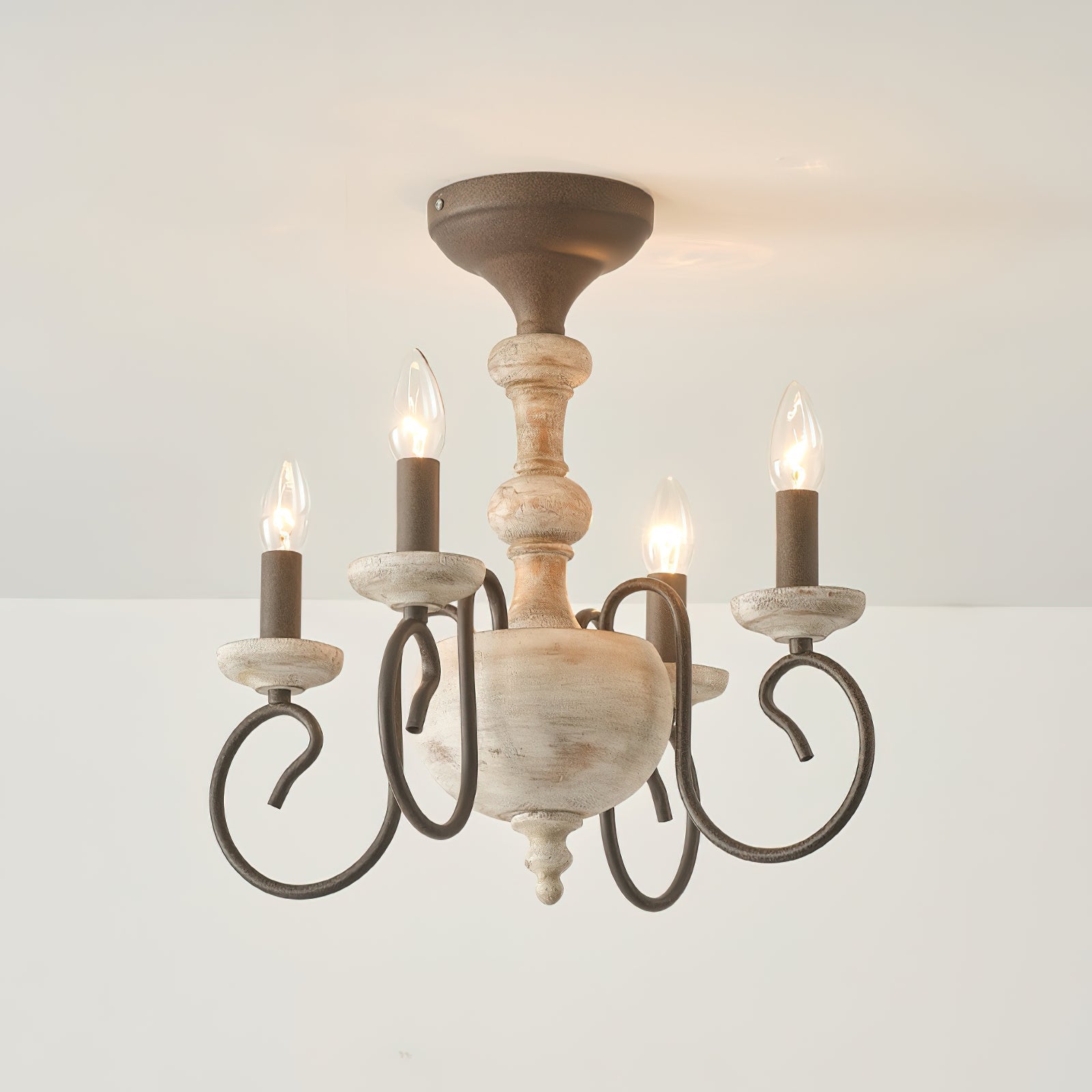 Freyza | Myst Vintage Traditional Wood Ceiling Light – Vintage Bedroom Living Room