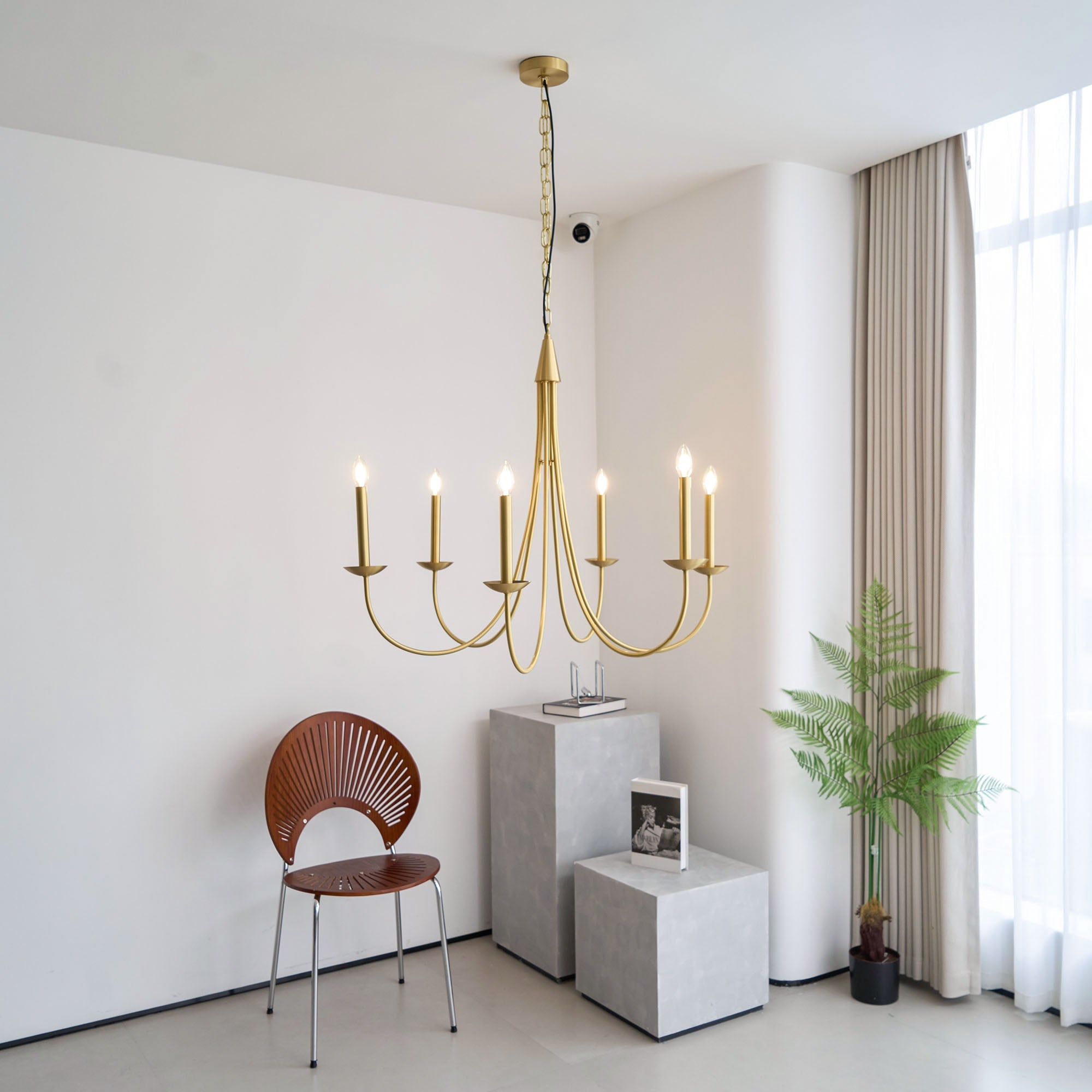 Freyza | Nectar Vintage Industrial Brass Chandelier – Industrial Dining Room Living Room