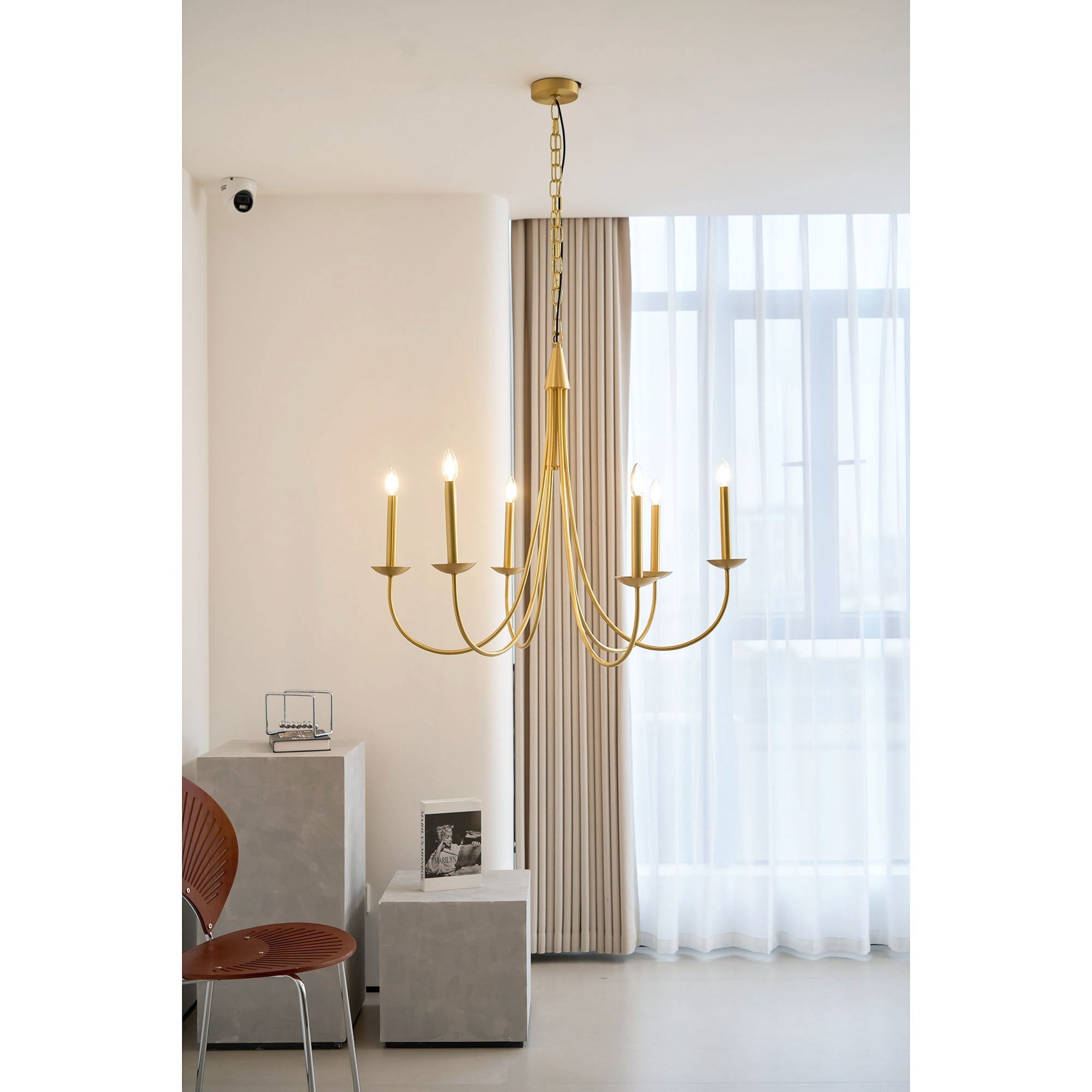 Freyza | Nectar Vintage Industrial Brass Chandelier – Industrial Dining Room Living Room