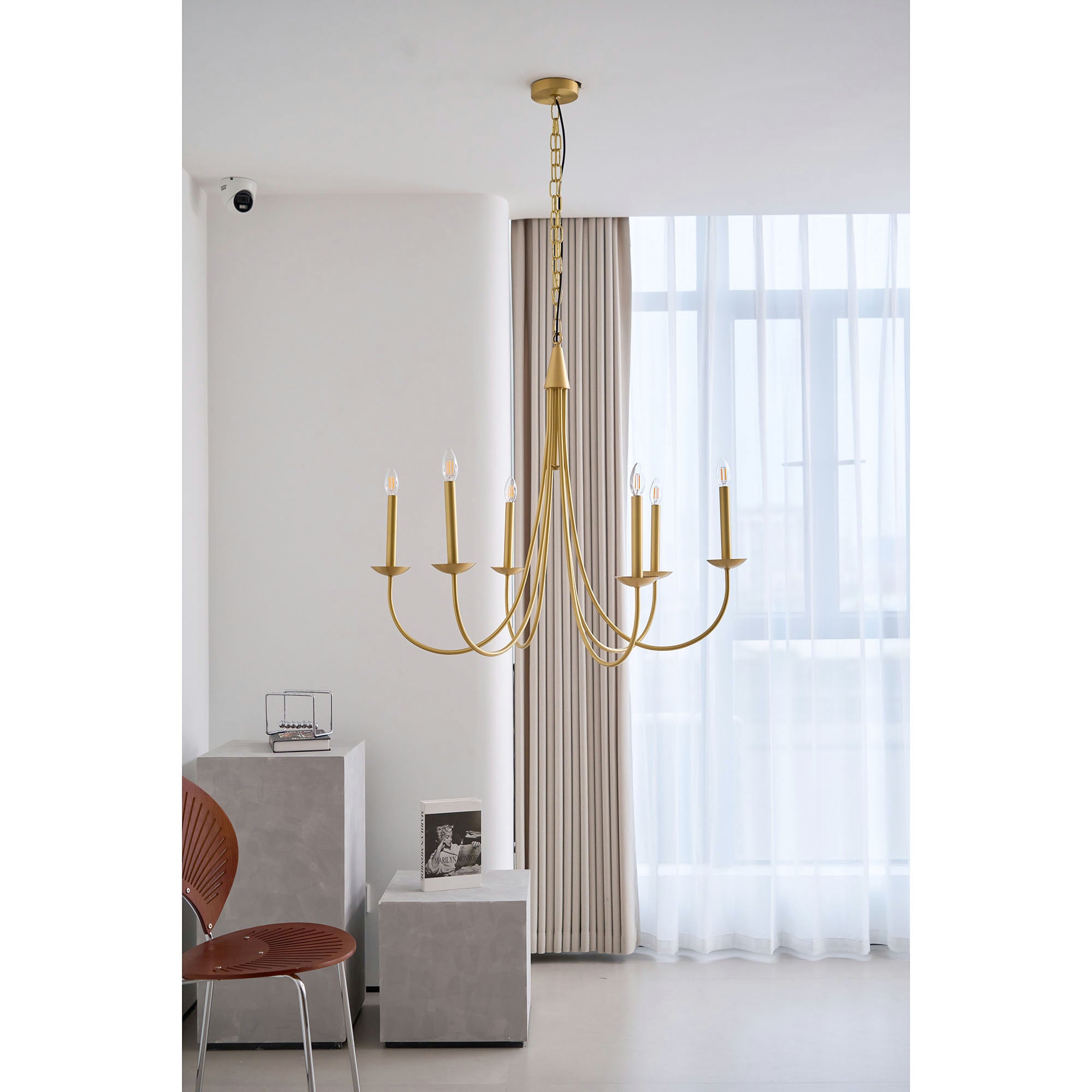 Freyza | Nectar Vintage Industrial Brass Chandelier – Industrial Dining Room Living Room
