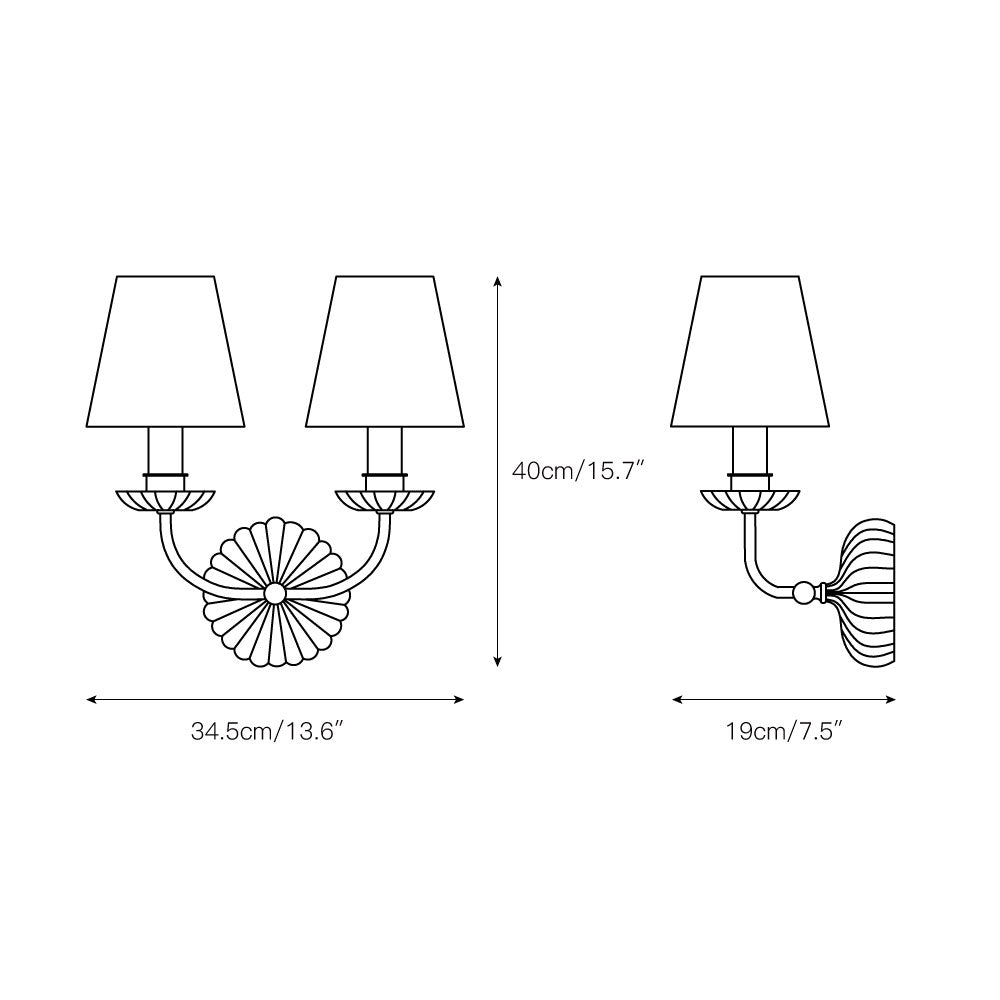 Freyza | Axiom Vintage Industrial Gold Fabric Wall Light – Industrial Bedroom Hallway