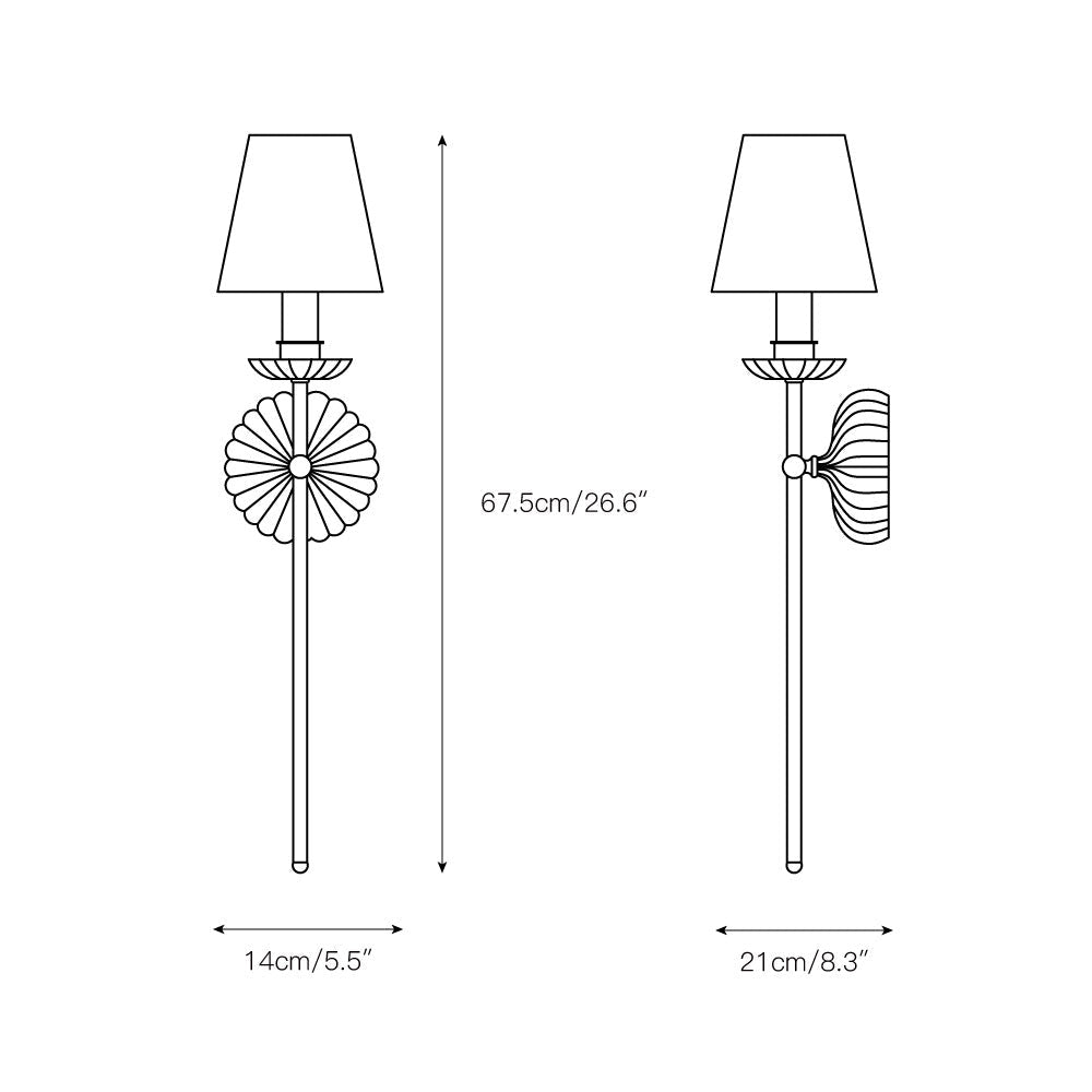 Freyza | Axiom Vintage Industrial Gold Fabric Wall Light – Industrial Bedroom Hallway