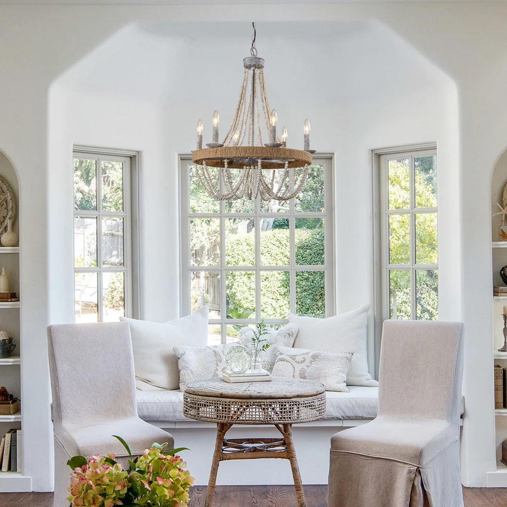 Freyza | Rise Vintage Traditional Wood Chandelier – Vintage Dining Room Living Room