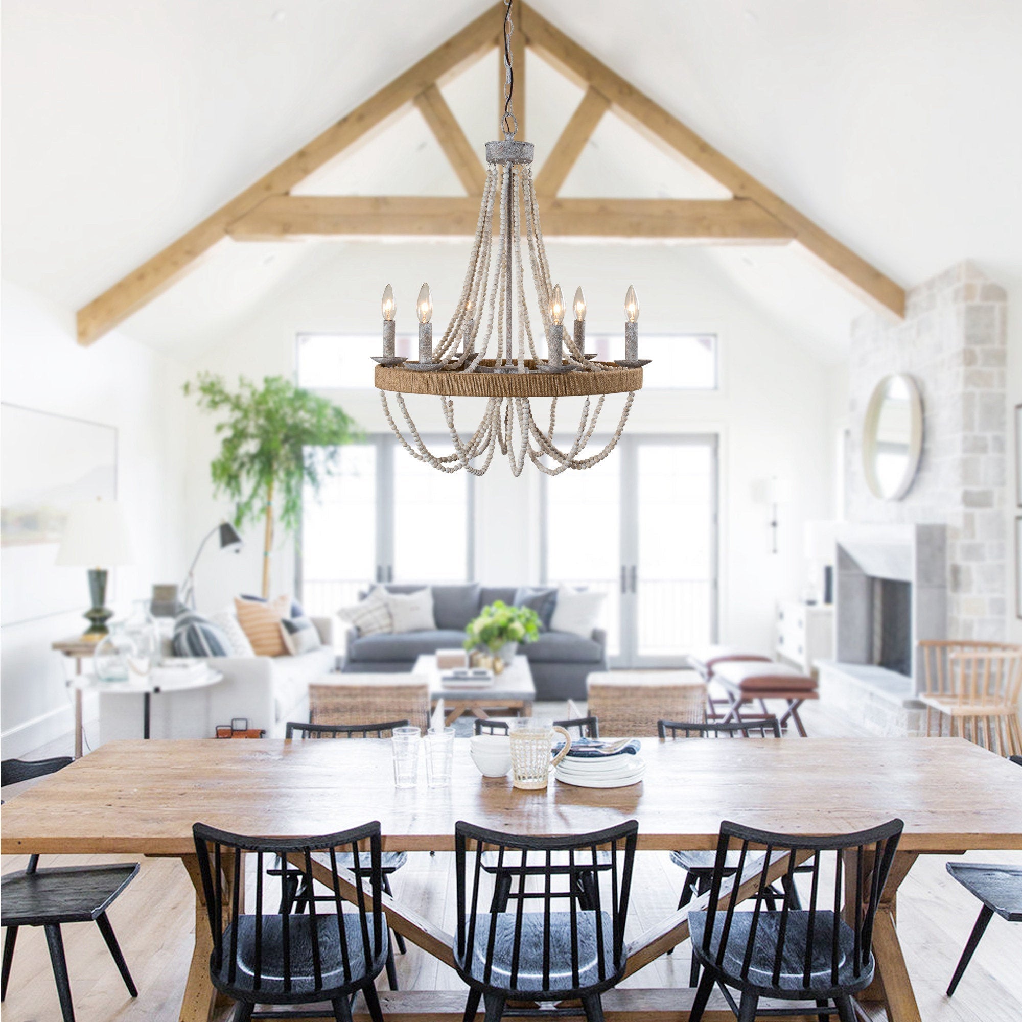 Freyza | Rise Vintage Traditional Wood Chandelier – Vintage Dining Room Living Room