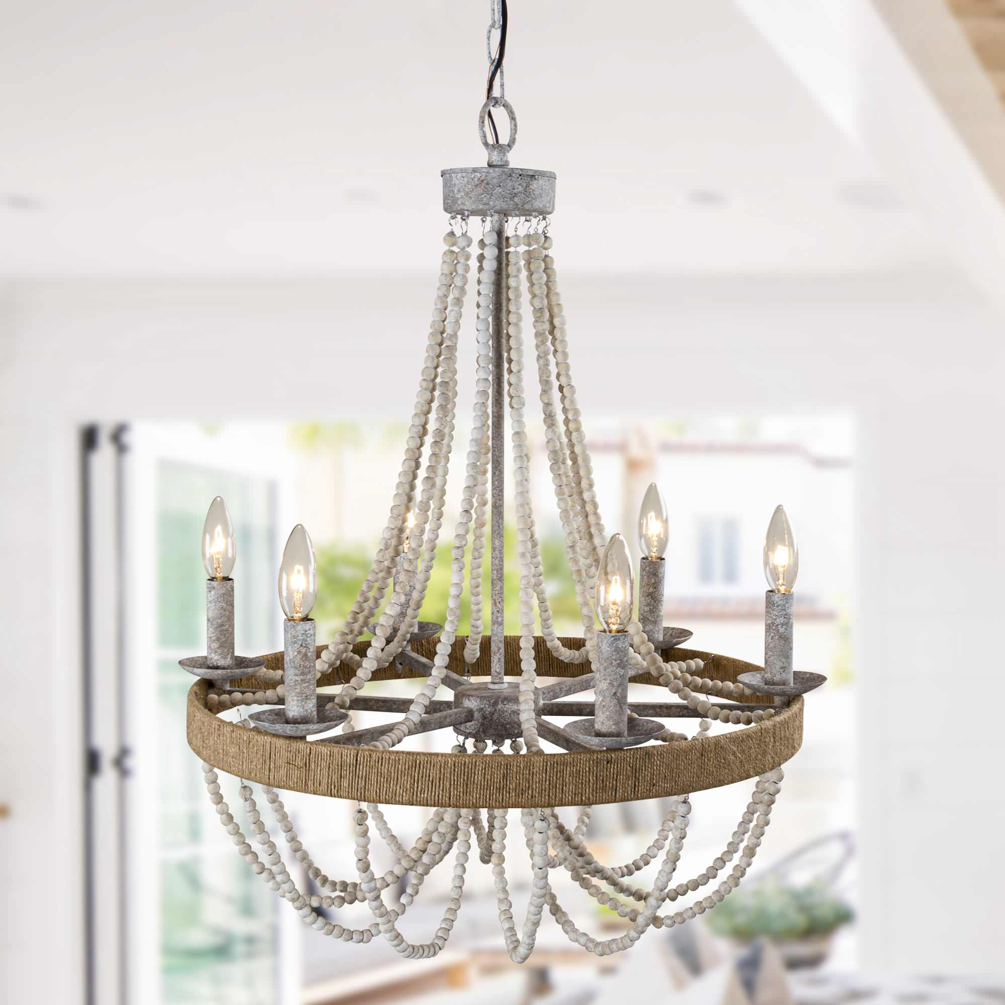 Freyza | Rise Vintage Traditional Wood Chandelier – Vintage Dining Room Living Room