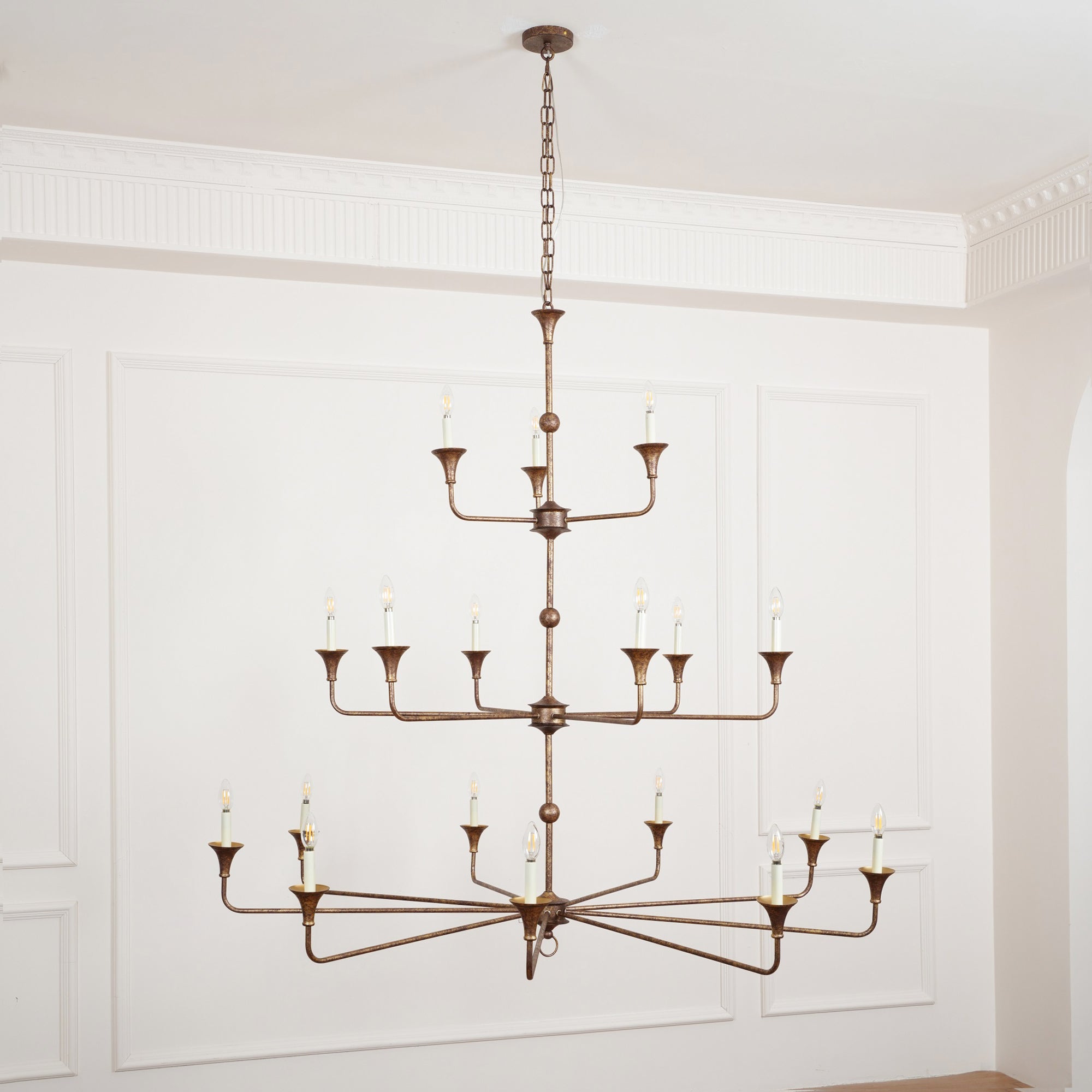 Freyza | Wisp Grande Vintage Bronze Chandelier – Industrial Dining Room Living Room