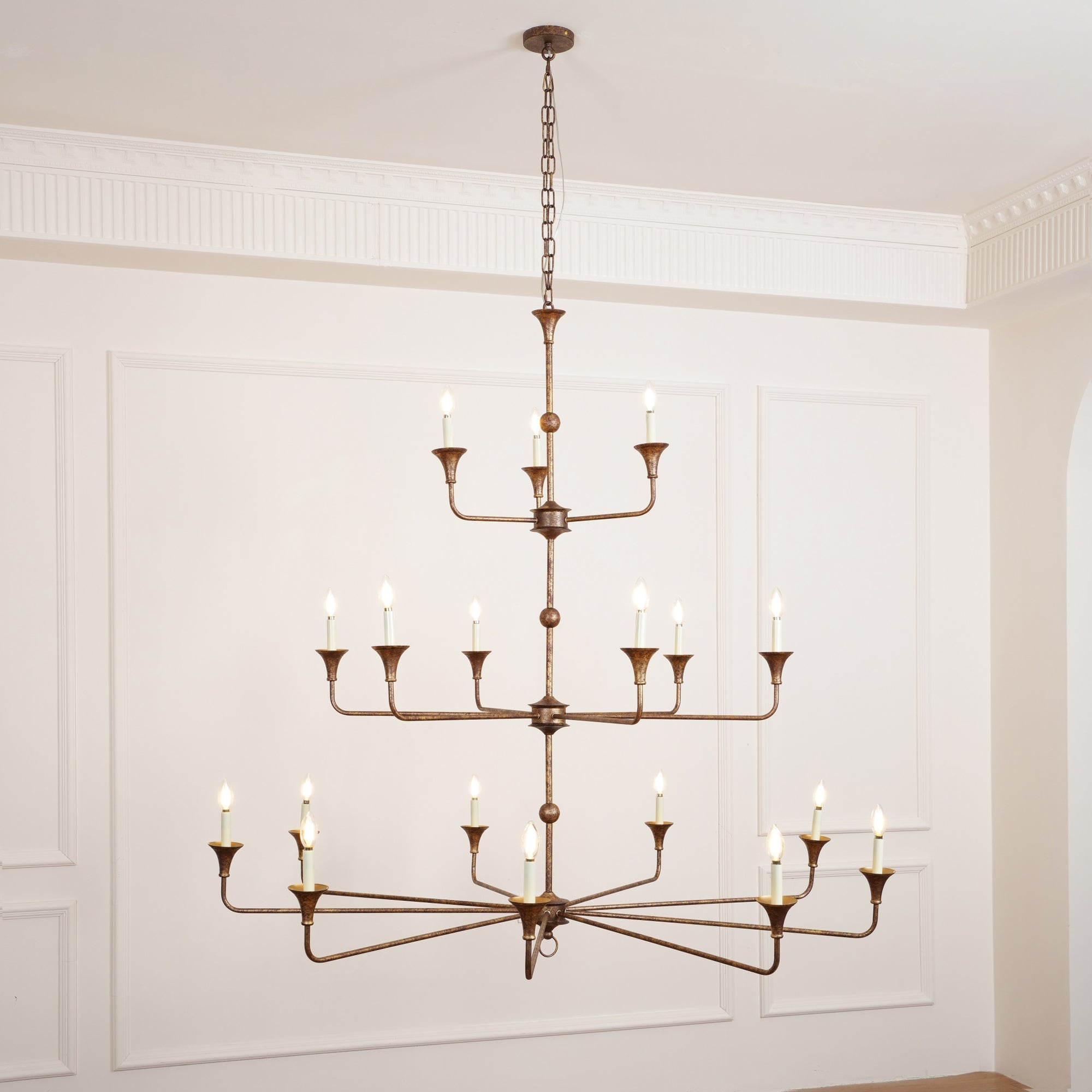 Freyza | Wisp Grande Vintage Bronze Chandelier – Industrial Dining Room Living Room