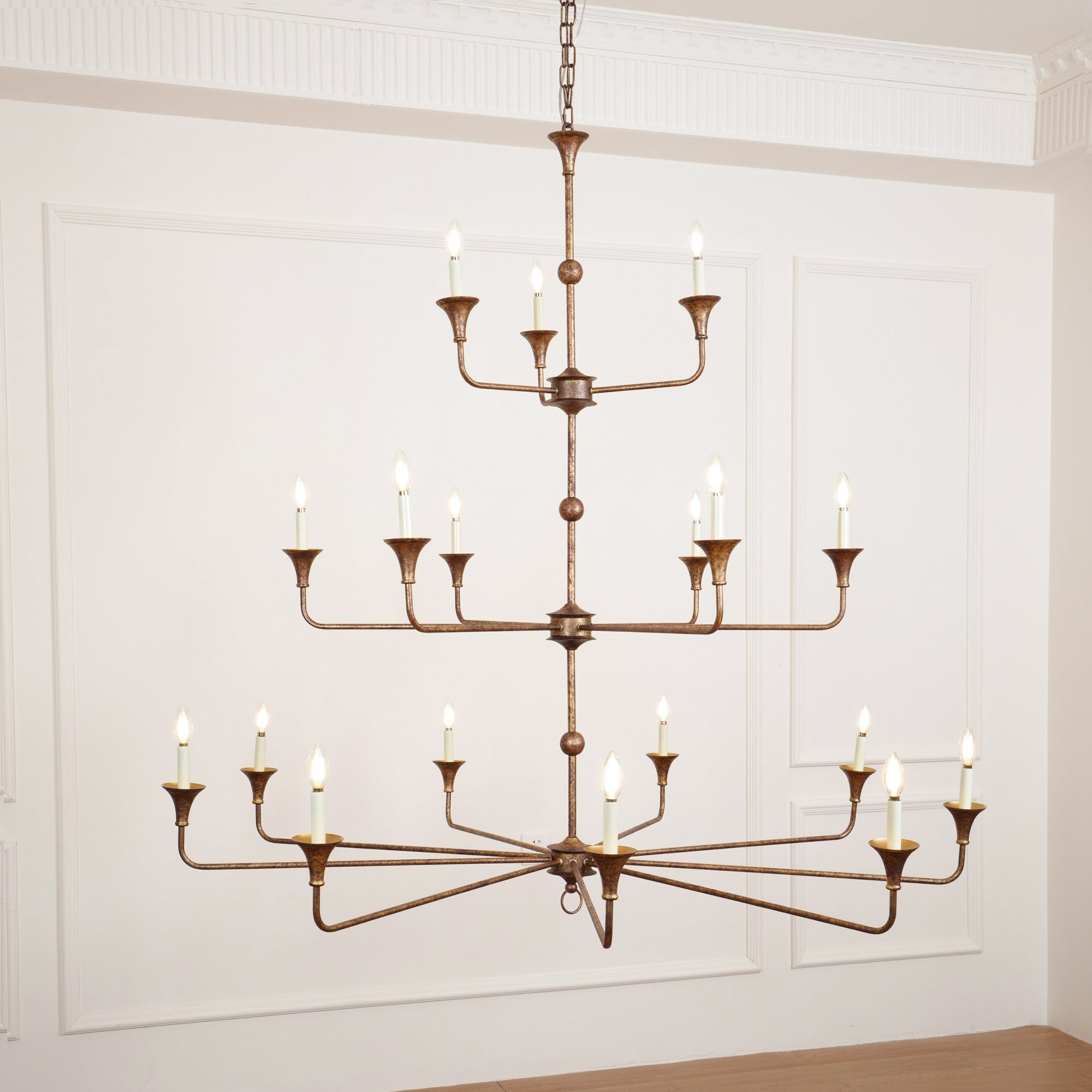 Freyza | Wisp Grande Vintage Bronze Chandelier – Industrial Dining Room Living Room