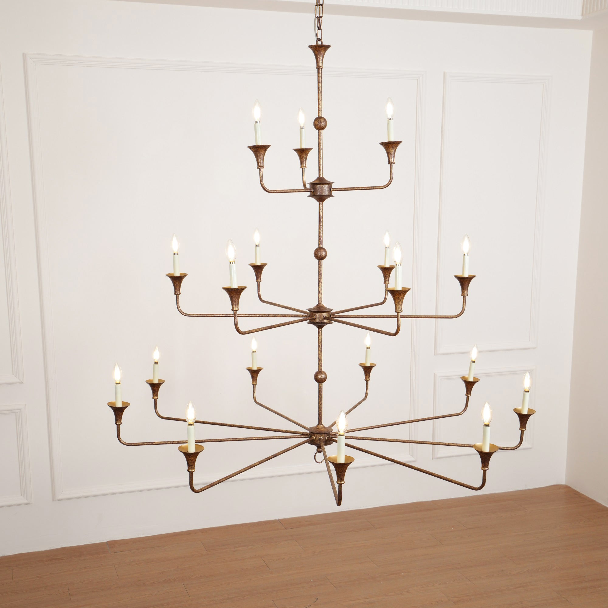Freyza | Wisp Grande Vintage Bronze Chandelier – Industrial Dining Room Living Room