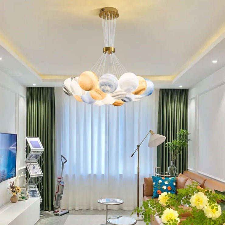Freyza - Elegant Modern Planet-Moon Chandelier Light Fixture