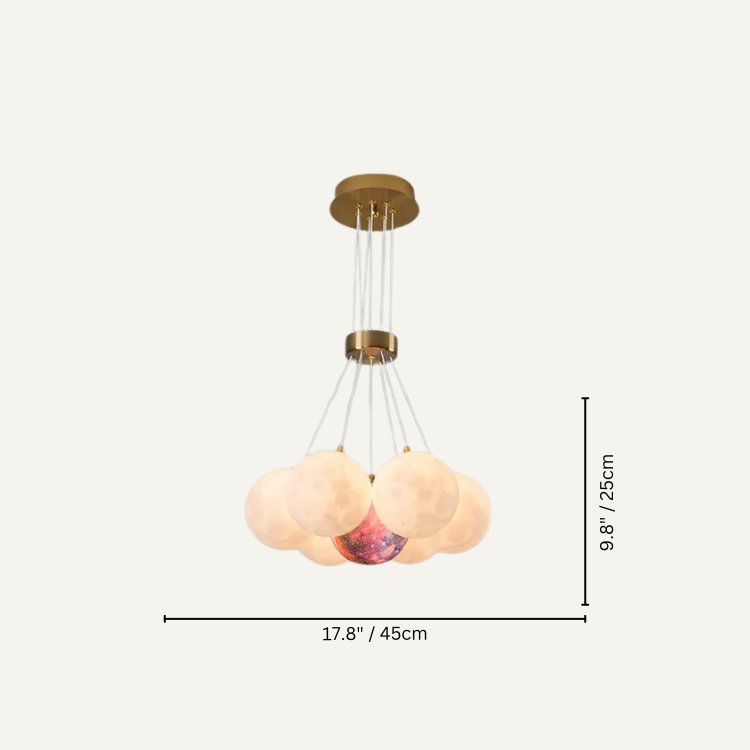 Freyza - Elegant Modern Planet-Moon Chandelier Light Fixture