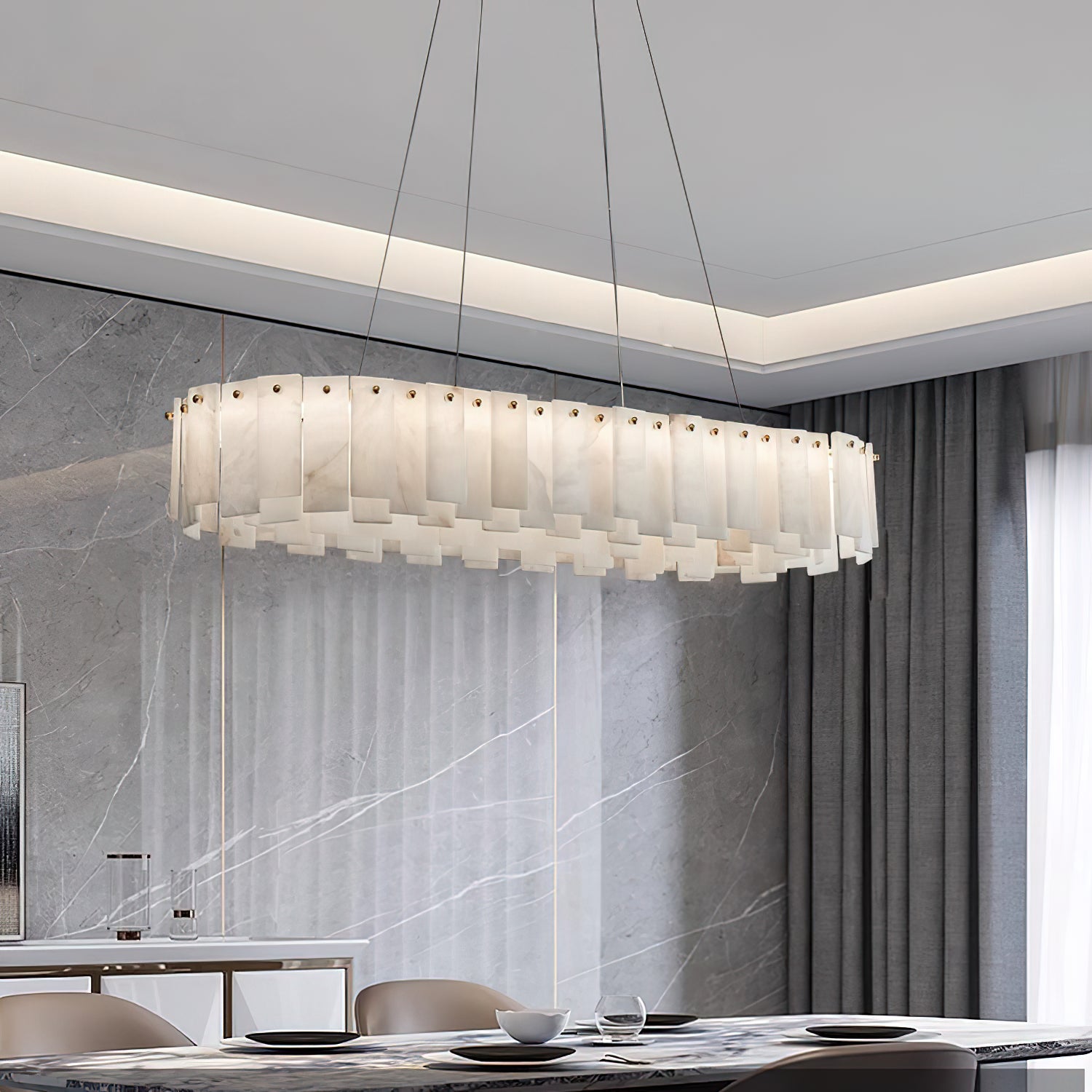 Freyza | Aero Postmodern Luxury Brass Chandelier – Modern Dining Room Living Room