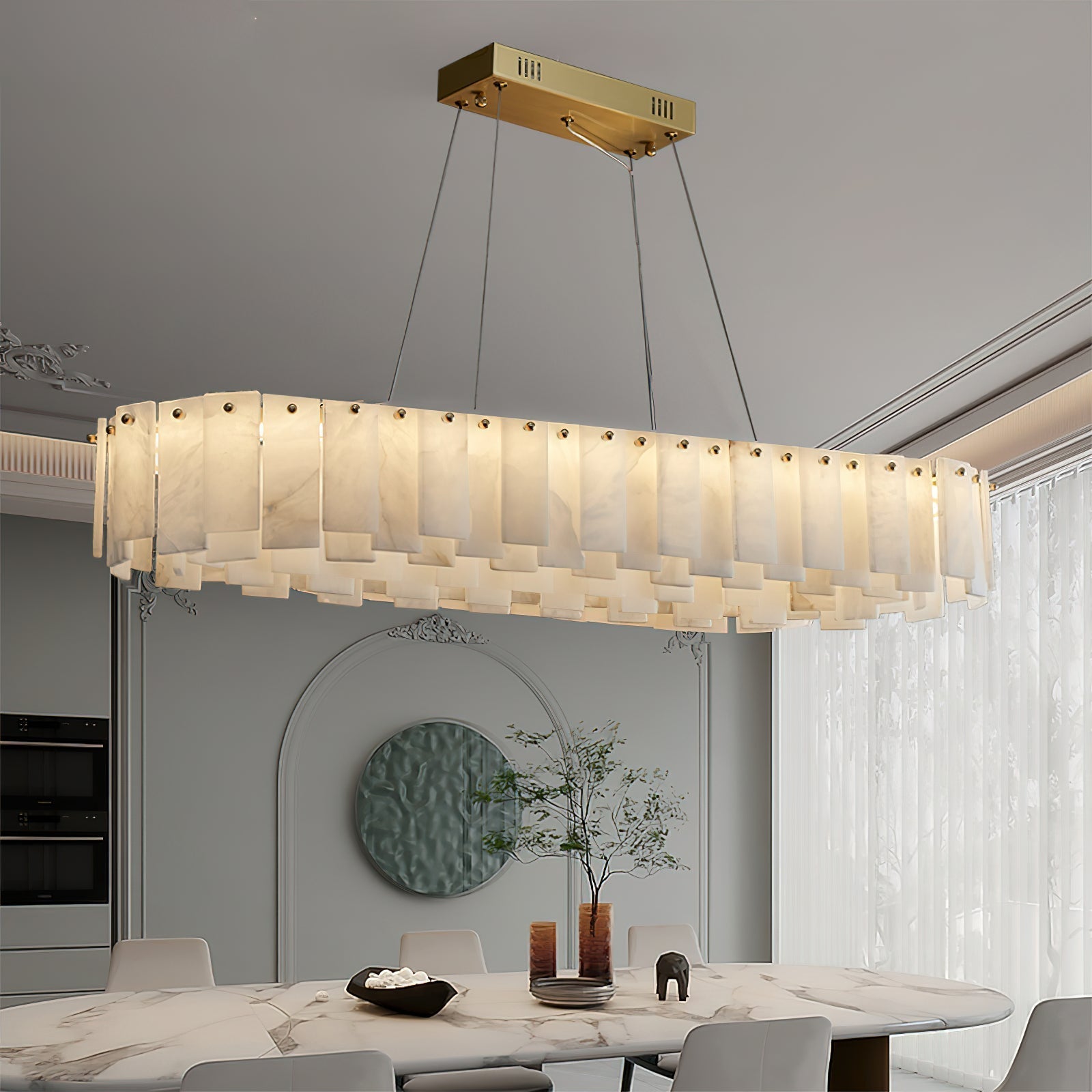 Freyza | Aero Postmodern Luxury Brass Chandelier – Modern Dining Room Living Room
