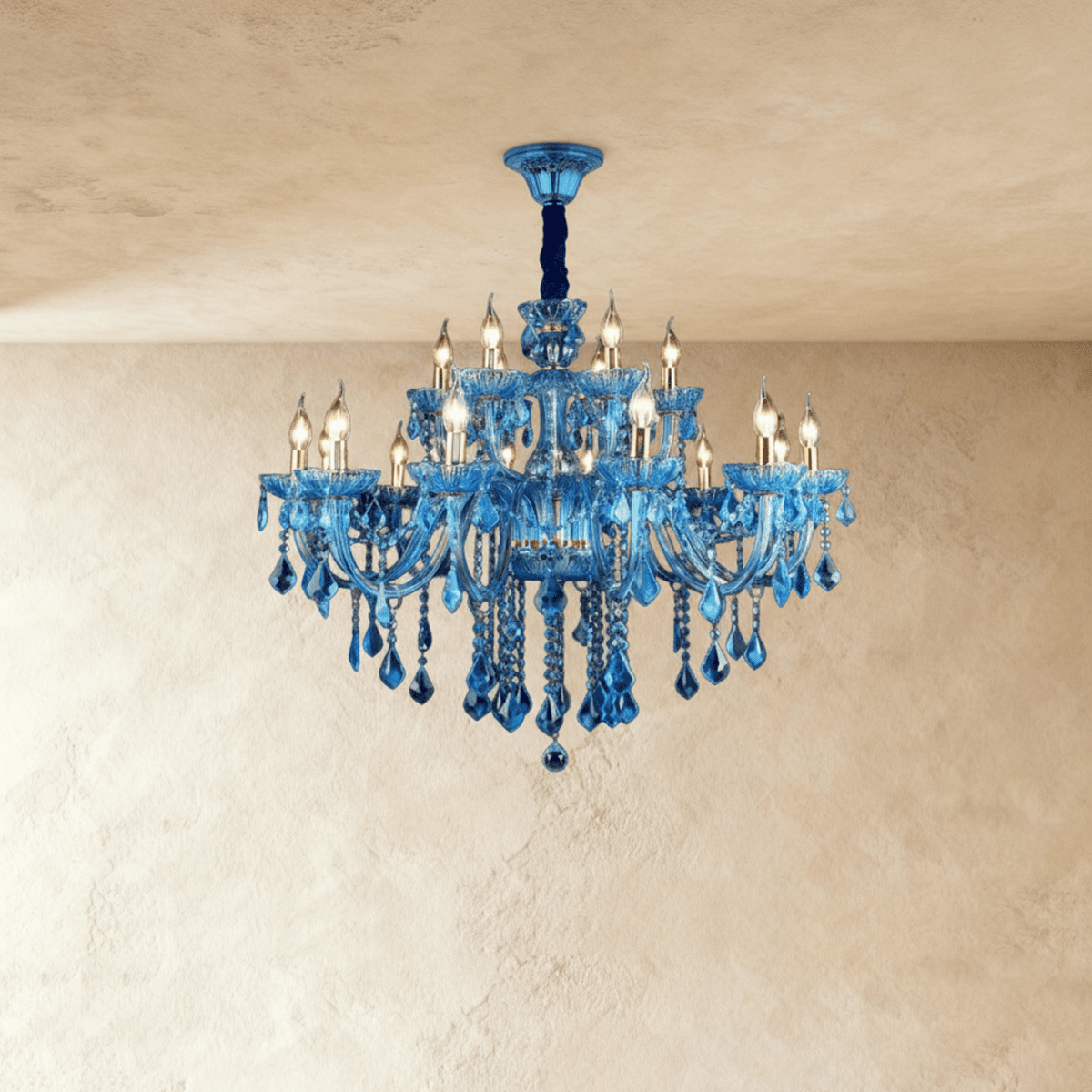 Freyza - Celestine | Elegant Timeless Blue Crystal Chandelier Light for Dining Room