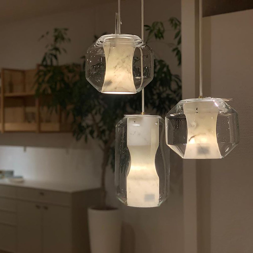 Freyza | Allirila Alabaster Glass Glass Pendant Light – Kitchen Dining Room
