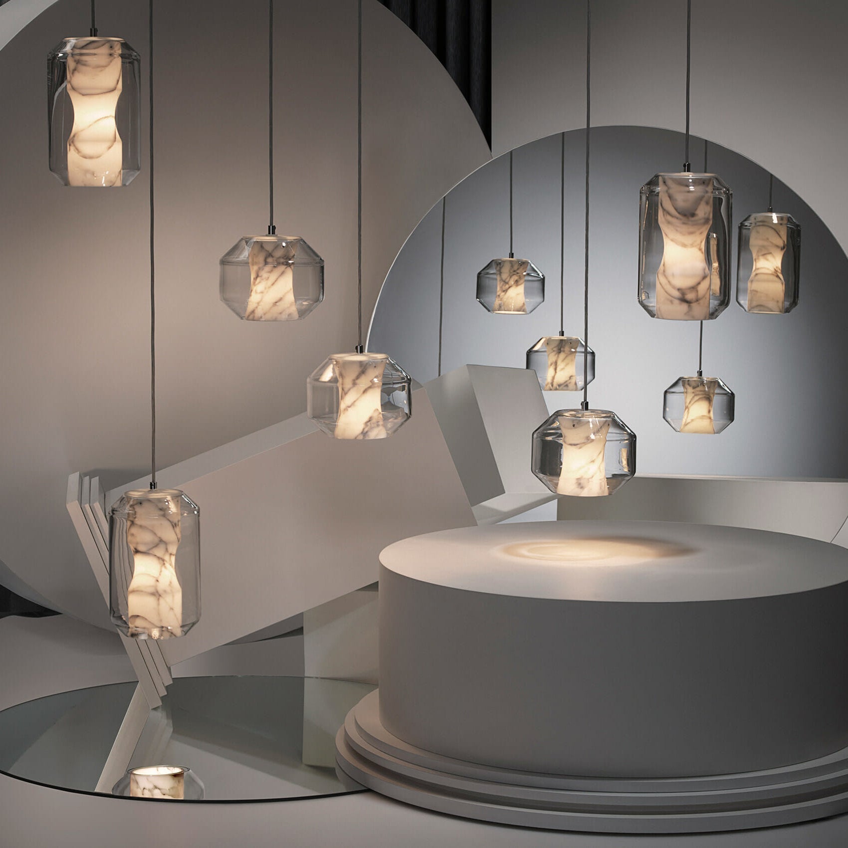 Freyza | Allirila Alabaster Glass Glass Pendant Light – Kitchen Dining Room