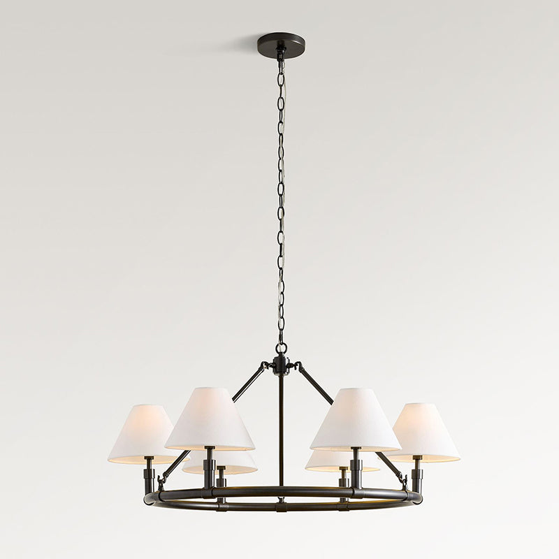 Freyza | Lymara Vintage-Industriestil-Stoff-Kronleuchter – Industrielles Esszimmer, Wohnzimmer